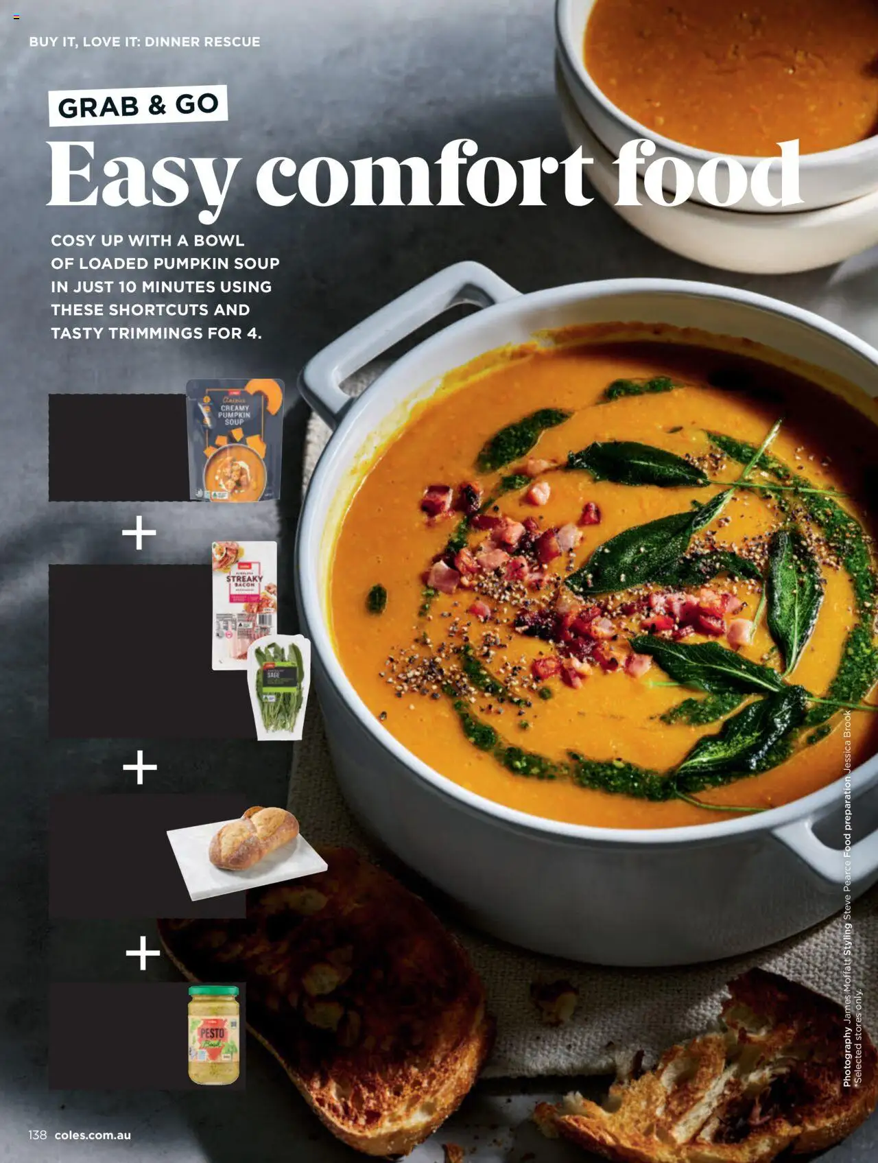 Coles catalogue - valid from 07.08.2025 | Page: 138 | Products: Bacon, Soup, Pumpkin, Safe