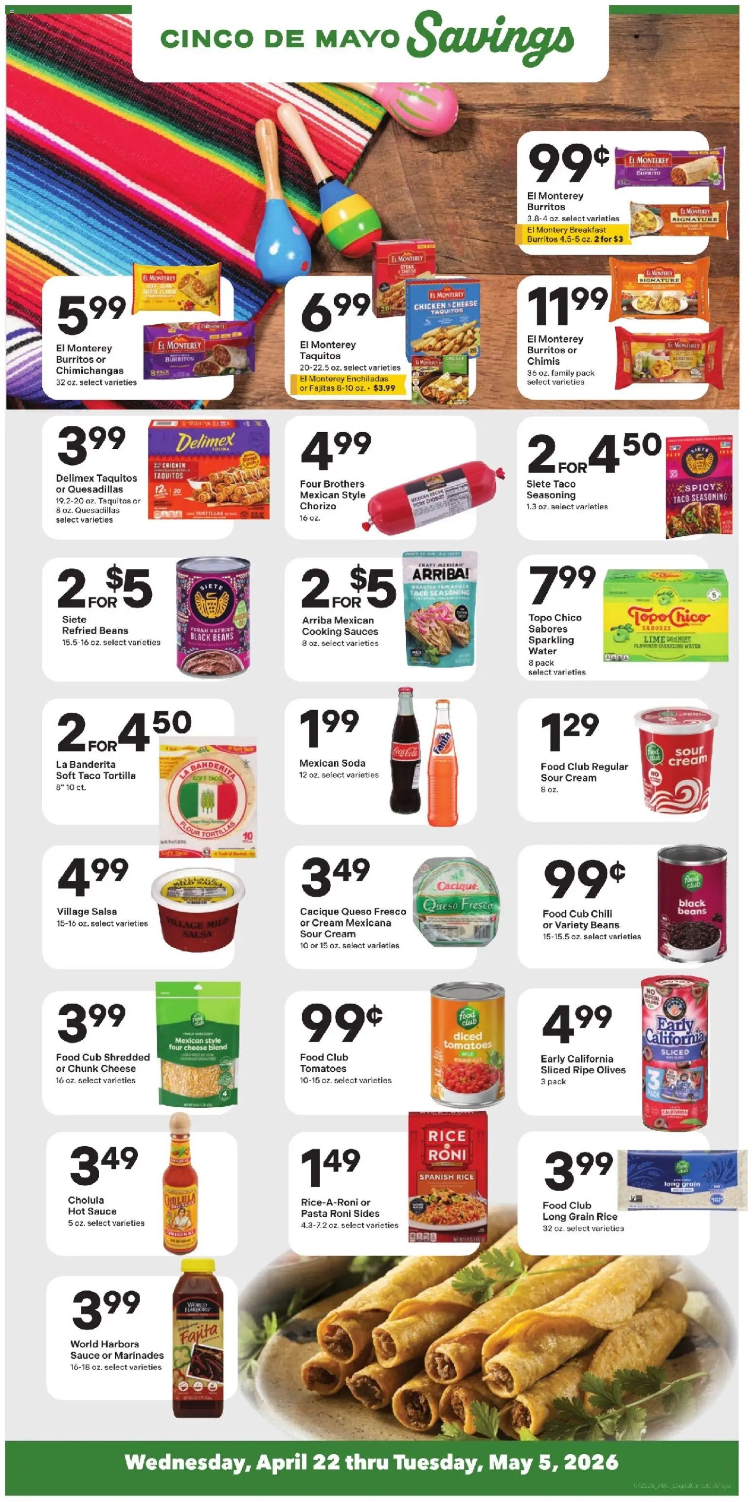 Coborn's Cincodemayo - valid from 22.04.2026 | Page: 1 | Products: Pork, Sour cream, Pasta, Lime