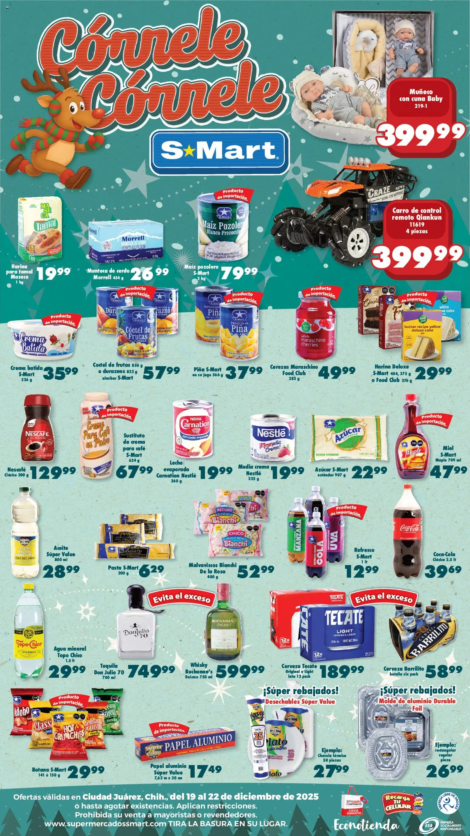 Nuevas ofertas de S-Mart válidas en toda la República Mexicana desde el 19.12.2025. ¡Encuentra las mejores ofertas en S-Mart folleto! | Página: 2 | Productos: Maíz, Cerveza, Piña, Cuna
