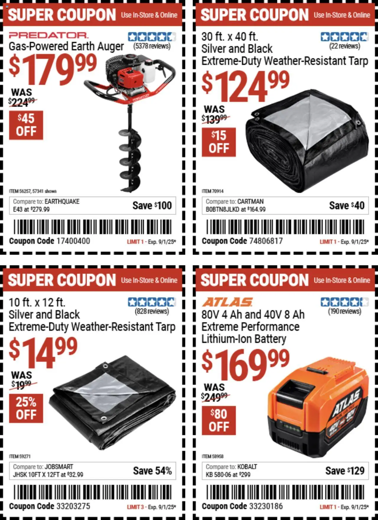 Harbor Freight Summer Coupons - valid from 18.08.2025 | Page: 18 | Products: Battery