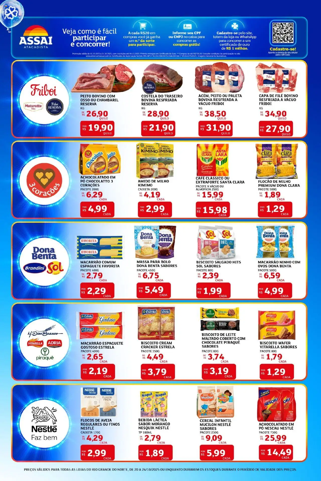 Assaí Atacadista Folheto - válido de 20.10.2025 | Página: 3 | Produtos: Nescau, Achocolatado, Bolo, Mucilon