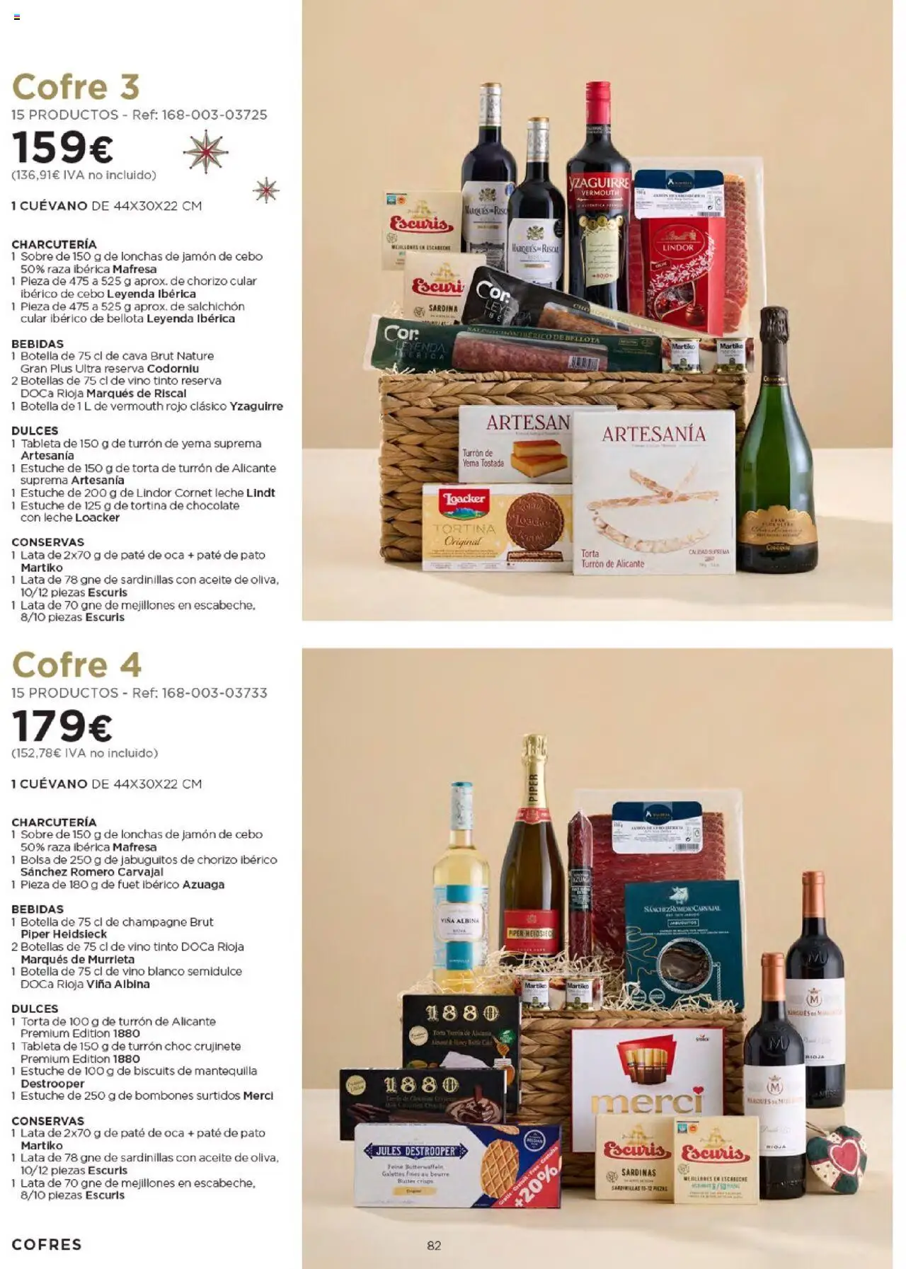 Nuevas ofertas de El Corte Inglés válidas en toda la República Mexicana desde el 03.10.2025. ¡Encuentra las mejores ofertas en El Corte Inglés - Catálogo Cestas Navidad 2025! | Página: 82 | Productos: Leche, Aceite, Cornet, Cava