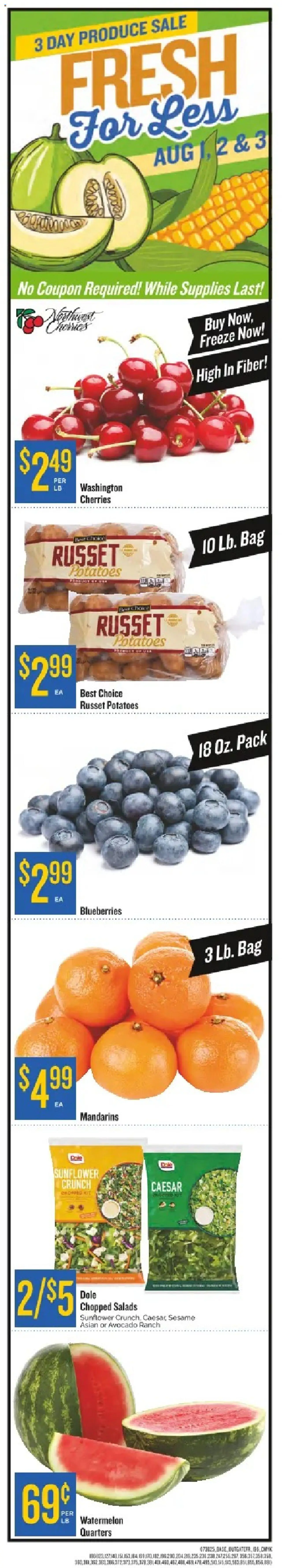Homeland Weekly Ad - valid from 30.07.2025 | Page: 5 | Products: Cherries, Mandarins, Potatoes, Blueberries