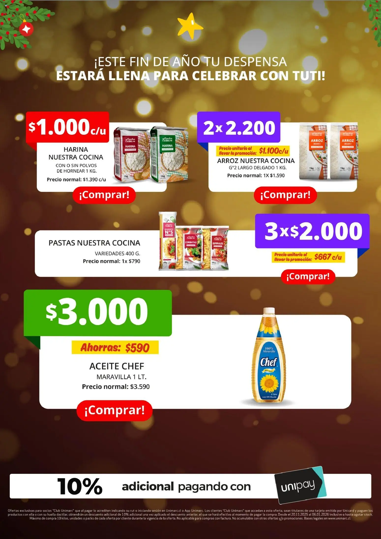 Unimarc Ofertas │ válido desde el 20.11.2025 | Página: 18 | Productos: Cocina, Harina, Arroz, Aceite