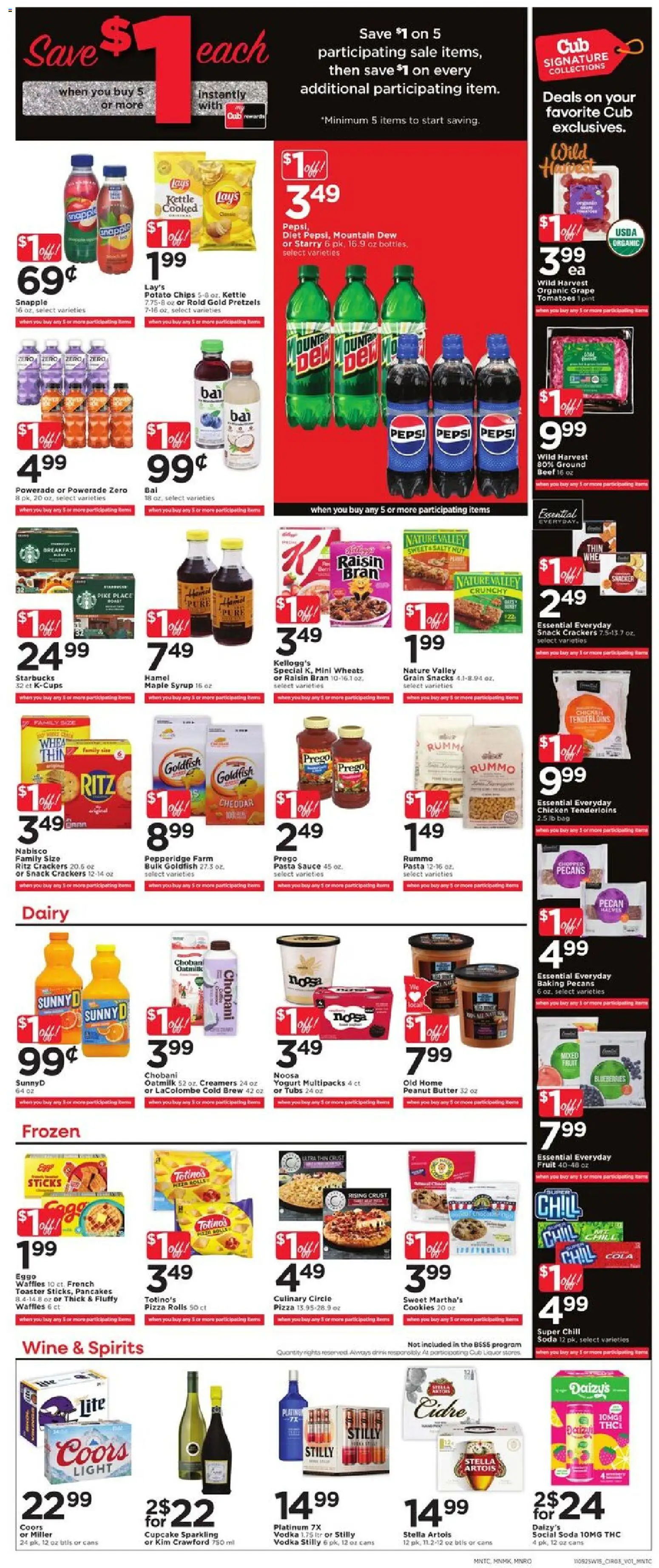 Cub Foods Weekly Ad - valid from 09.11.2025 | Page: 7 | Products: Wine, Beef, Pasta, Cupcake