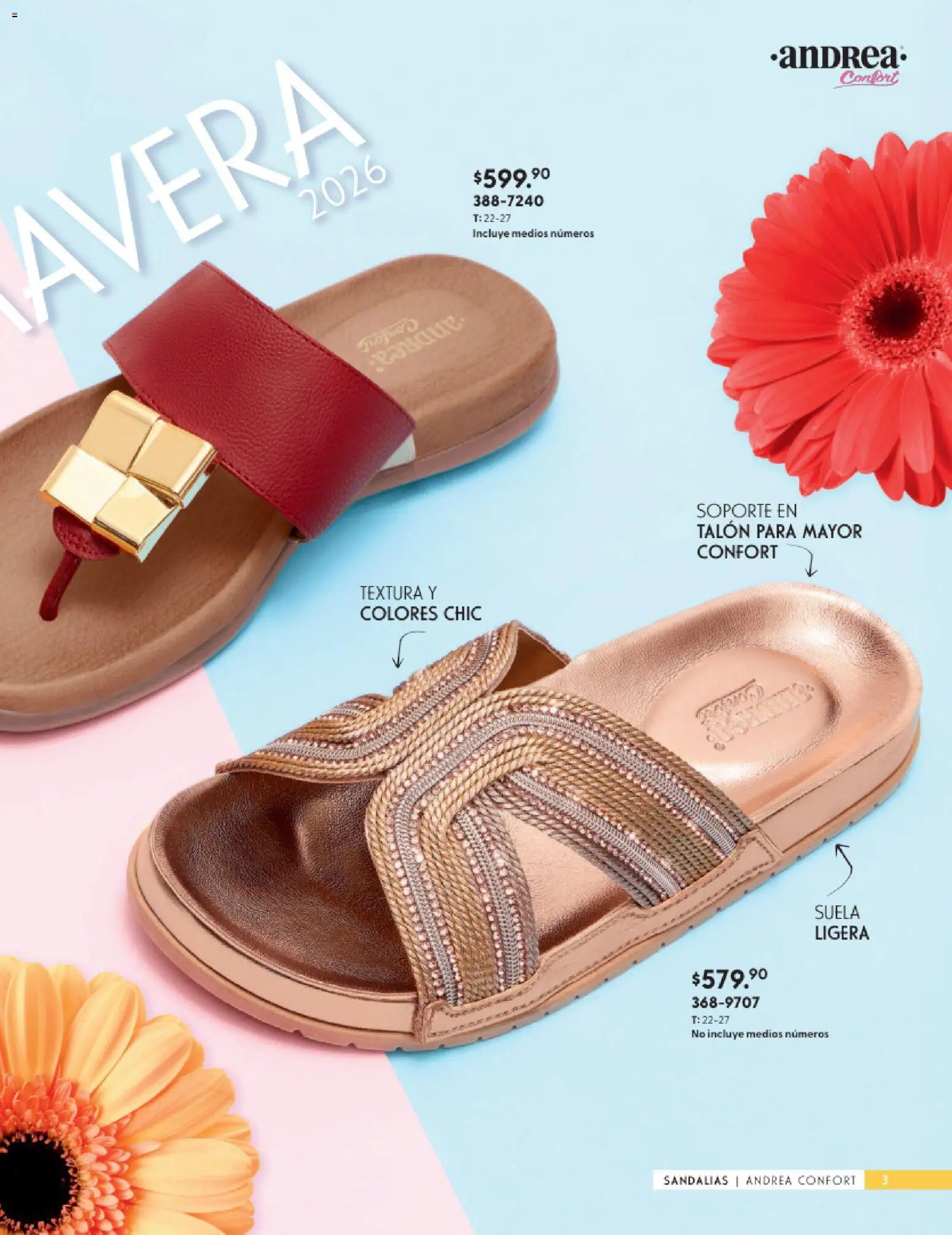 Nuevas ofertas de Andrea válidas en toda la República Mexicana desde el 25.01.2026. ¡Encuentra las mejores ofertas en Andrea catálogo Calzado Confort ! | Página: 3 | Productos: Sandalias