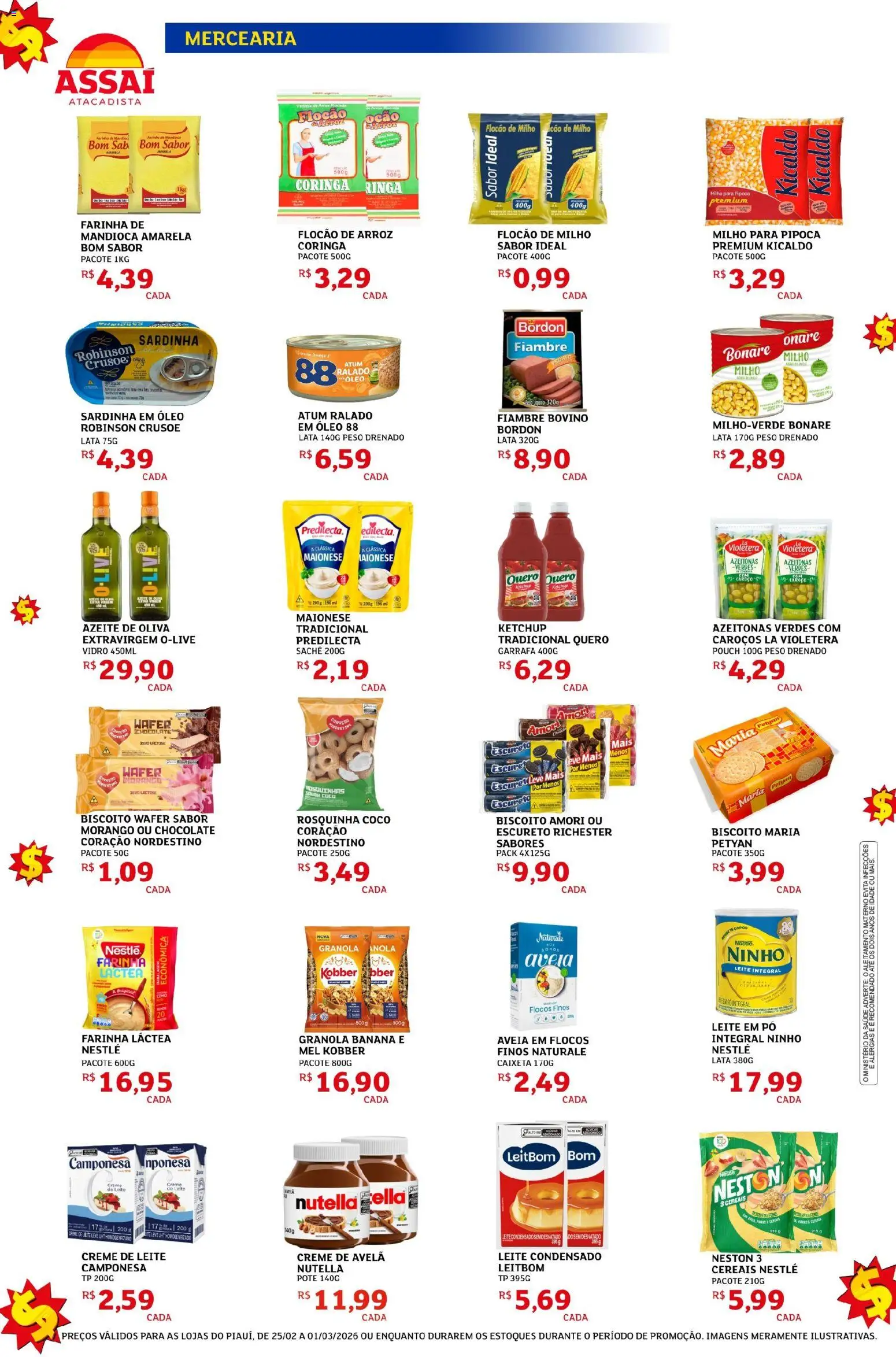 Assaí Atacadista Folheto - válido de 25.02.2026 | Página: 2 | Produtos: Coco, Biscoito, Atum, Creme de avelã
