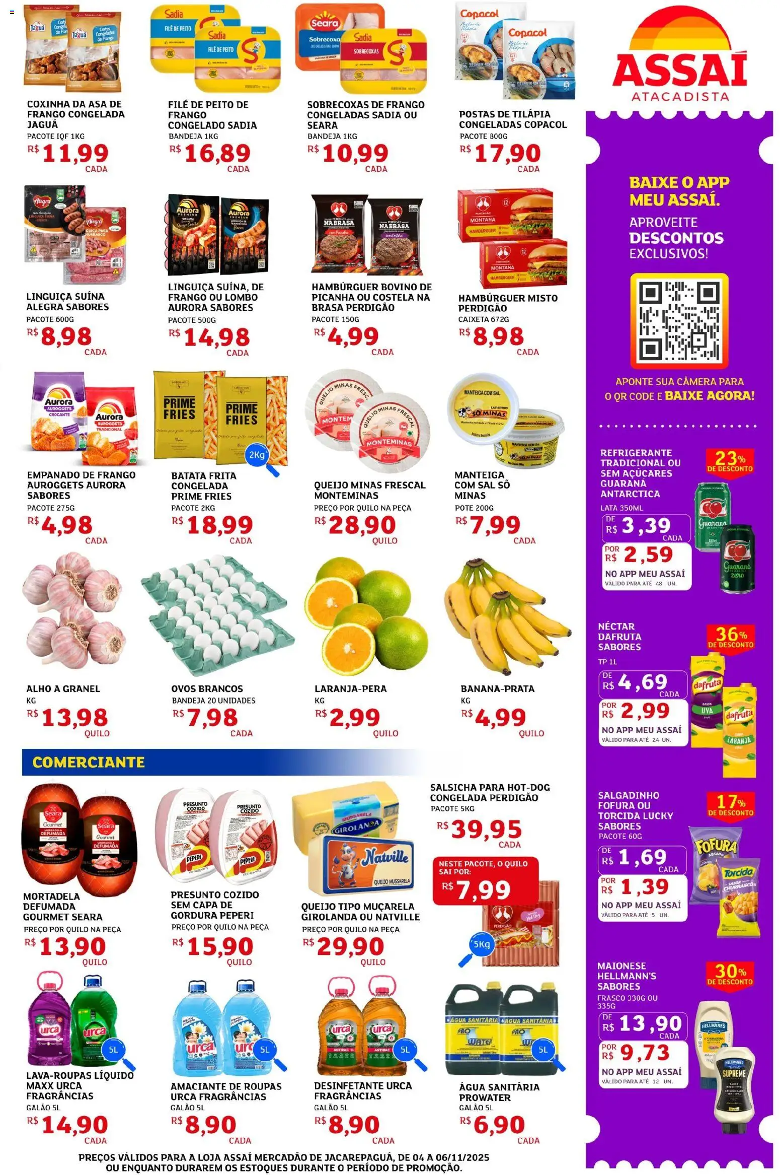 Assaí Atacadista Folheto - válido de 04.11.2025 | Página: 3 | Produtos: Alho, Muçarela, Roupas, Mussarela
