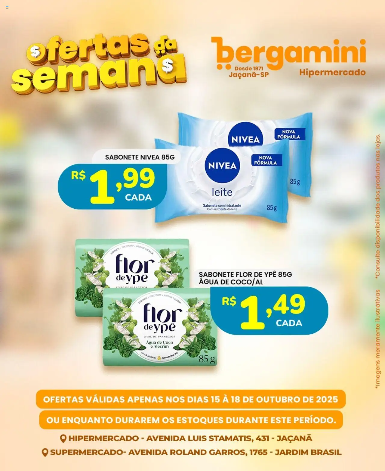 Supermercado Bergamini Folheto - válido de 15.10.2025 | Página: 14 | Produtos: Coco, Água de coco, Leite, Sabonete