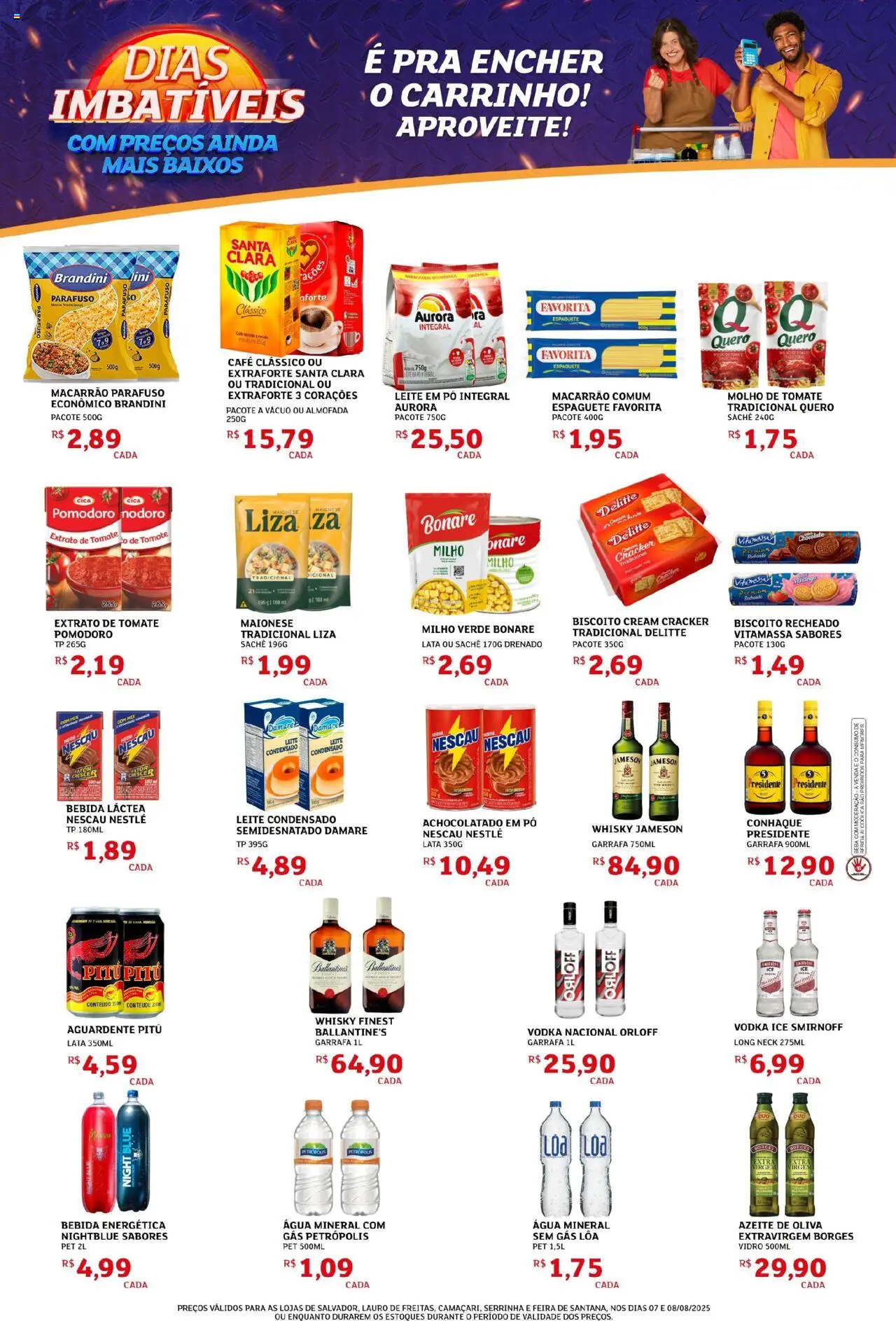 Assaí Atacadista Folheto - válido de 07.08.2025 | Página: 2 | Produtos: Nescau, Carrinho, Água mineral, Azeite