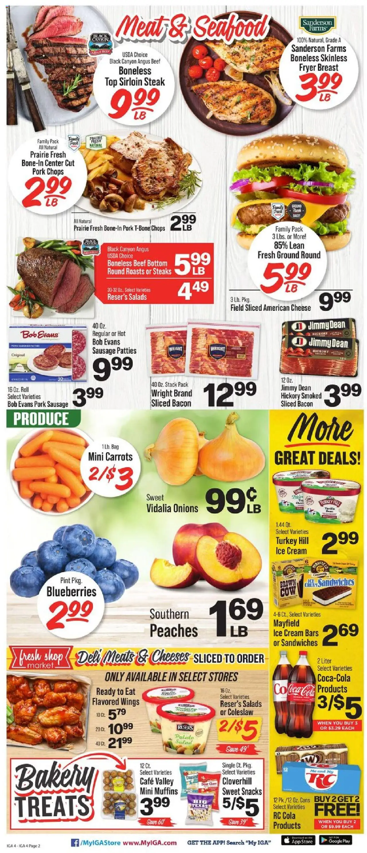 IGA Weekly Ad - valid from 20.08.2025 | Page: 4 | Products: Bakery, Beef, Seafood, Blueberries
