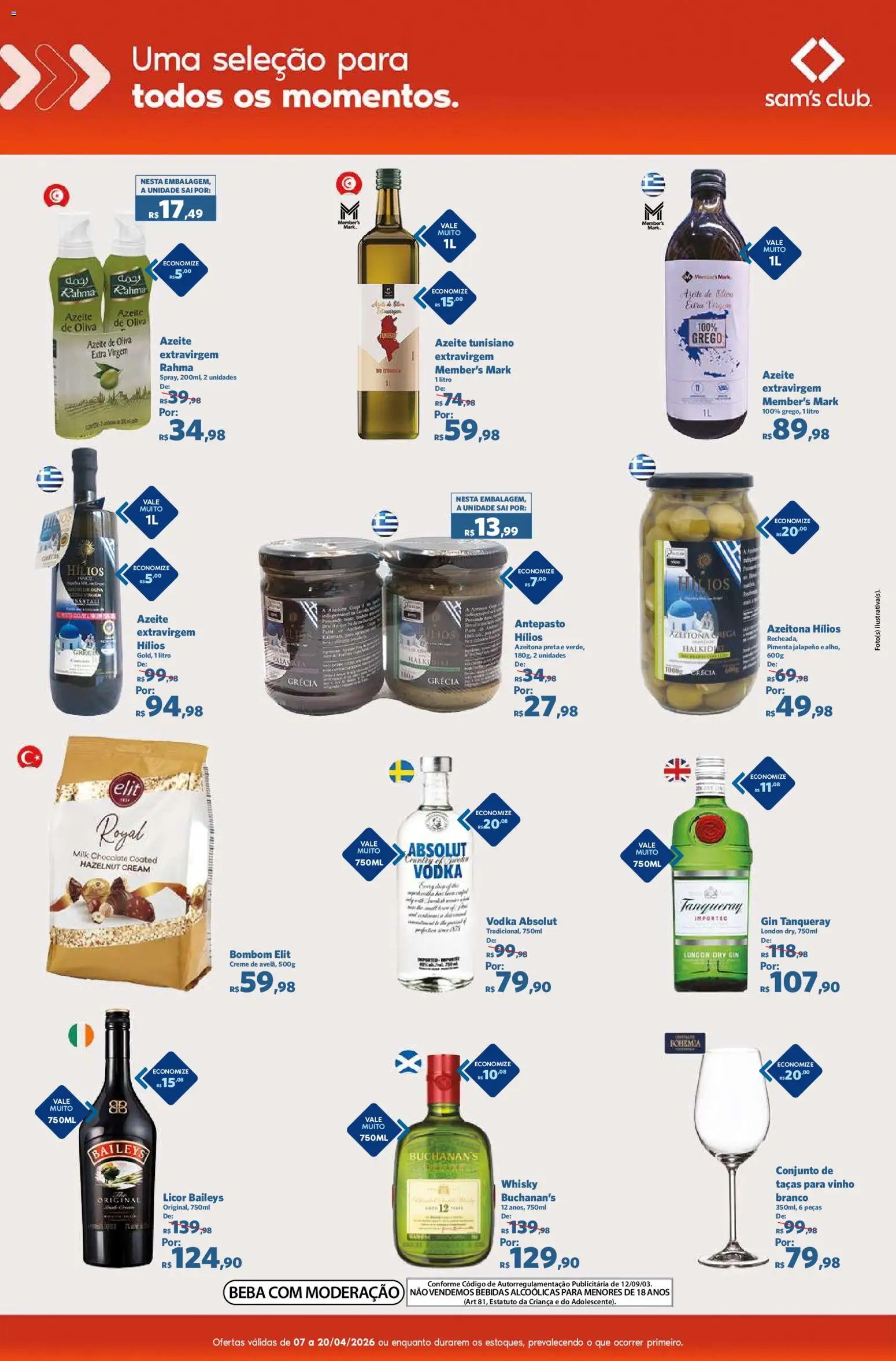 Sam's Club Folheto - válido de 07.04.2026 | Página: 6 | Produtos: Whisky, Taças, Creme, Vodka