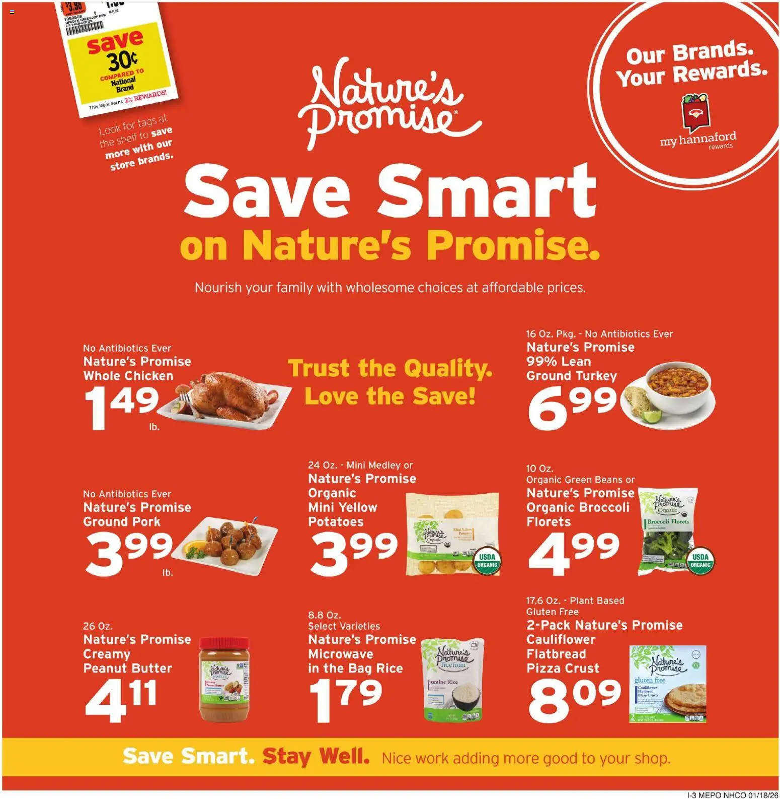 Hannaford Weekly Ad - valid from 18.01.2026 | Page: 12 | Products: Shelf, Butter, Microwave, Cauliflower