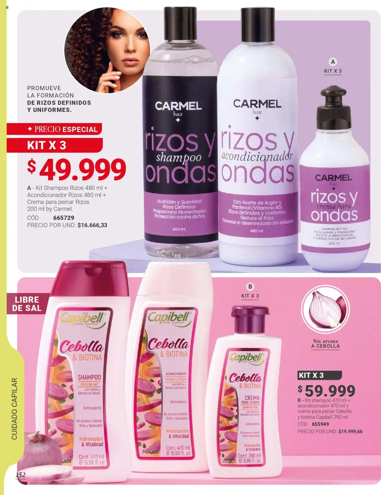 Carmel revista - valida desde el 25.09.2025 | Página: 154 | Productos: Shampoo, Brillo, Acondicionador, Aceite