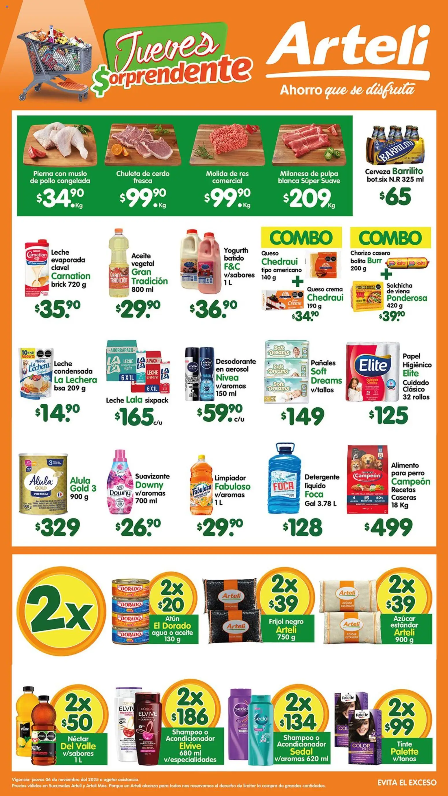 Nuevas ofertas de Arteli válidas en toda la República Mexicana desde el 06.11.2025. ¡Encuentra las mejores ofertas en Arteli folleto Suc.Arteli & Arteli mas! | Página: 1 | Productos: Desodorante, Detergente, Crema, Cerveza