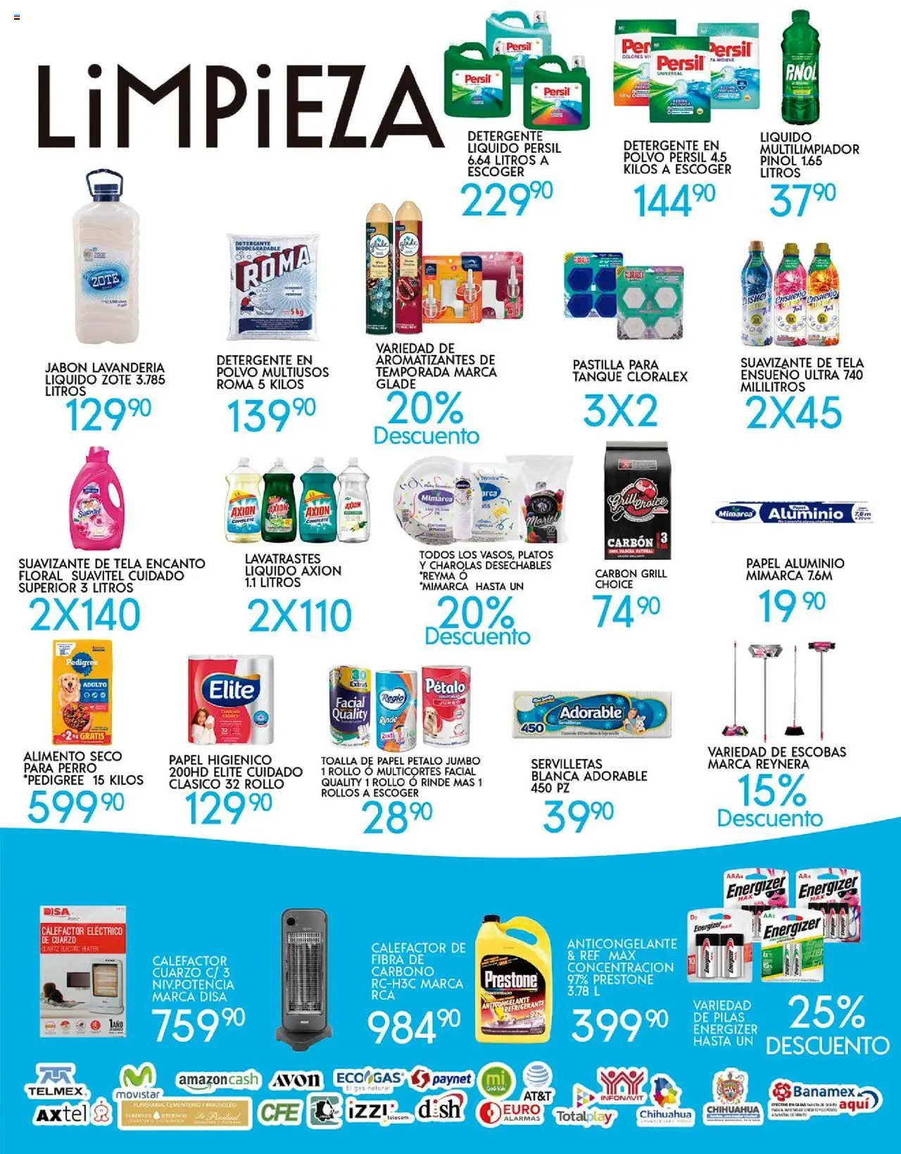 Nuevas ofertas de Alsuper válidas en toda la República Mexicana desde el 17.10.2025. ¡Encuentra las mejores ofertas en Alsuper folleto! | Página: 5 | Productos: Toalla, Papel higiénico, Servilletas, Pilas