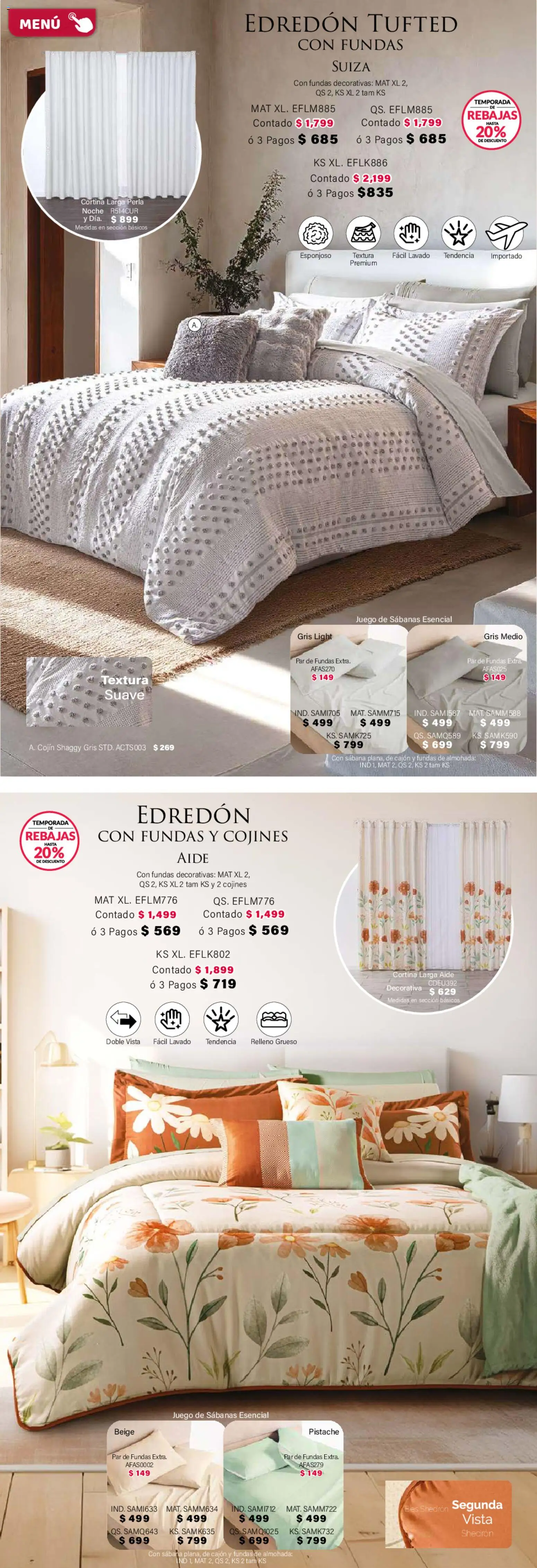 Nuevas ofertas de Colchas Concord válidas en toda la República Mexicana desde el 01.02.2026. ¡Encuentra las mejores ofertas en Colchas Concord catálogo! | Página: 8 | Productos: Juego, Almohada, Sabanas