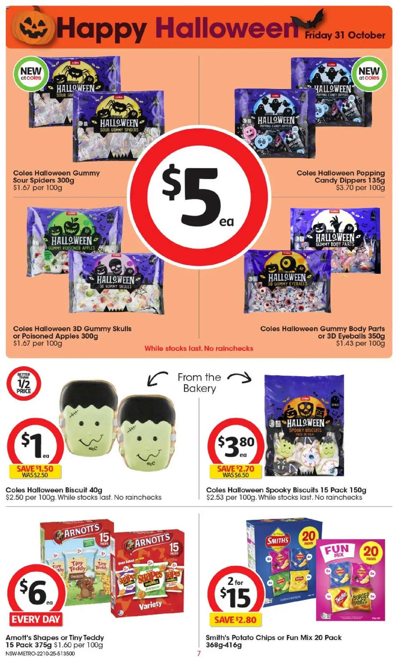 Coles catalogue - valid from 22.10.2025 | Page: 7 | Products: Pizza, Chips, Oven, Bakery