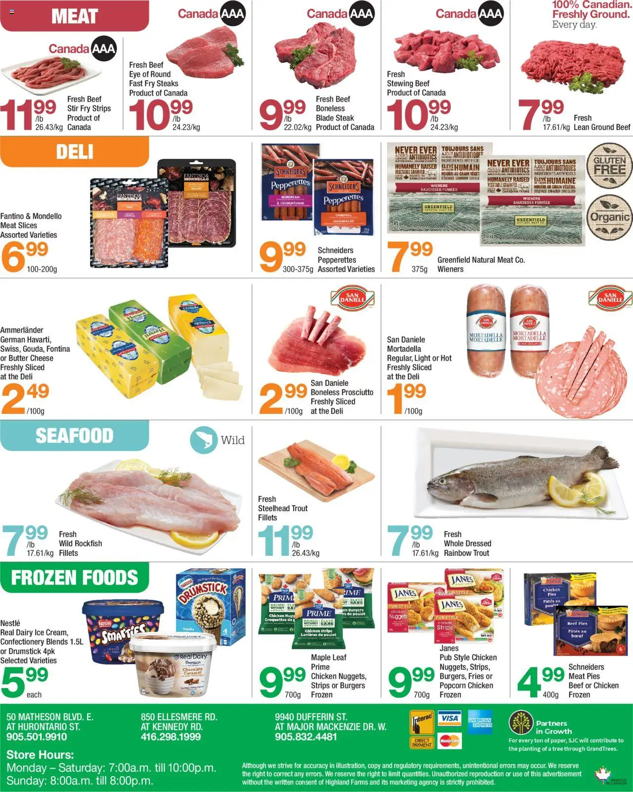 Highland Farms flyer valid from 16.10.2025 | Page: 4 | Products: Beef, Butter, Cheese, Chicken