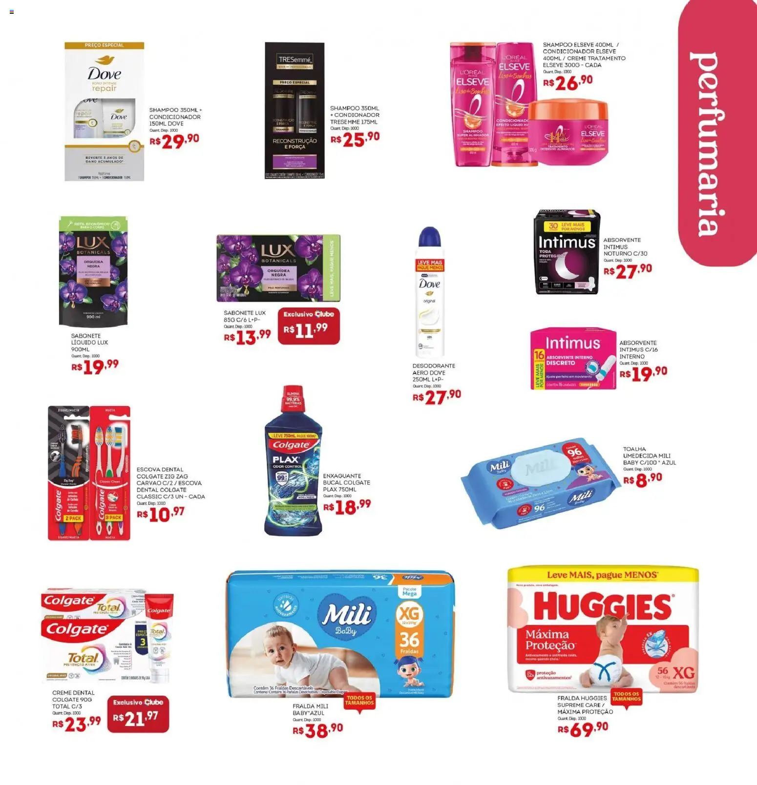 Bistek Supermercados Folheto - válido de 28.01.2026 | Página: 19 | Produtos: Escova, Fraldas, Absorvente interno, Absorvente