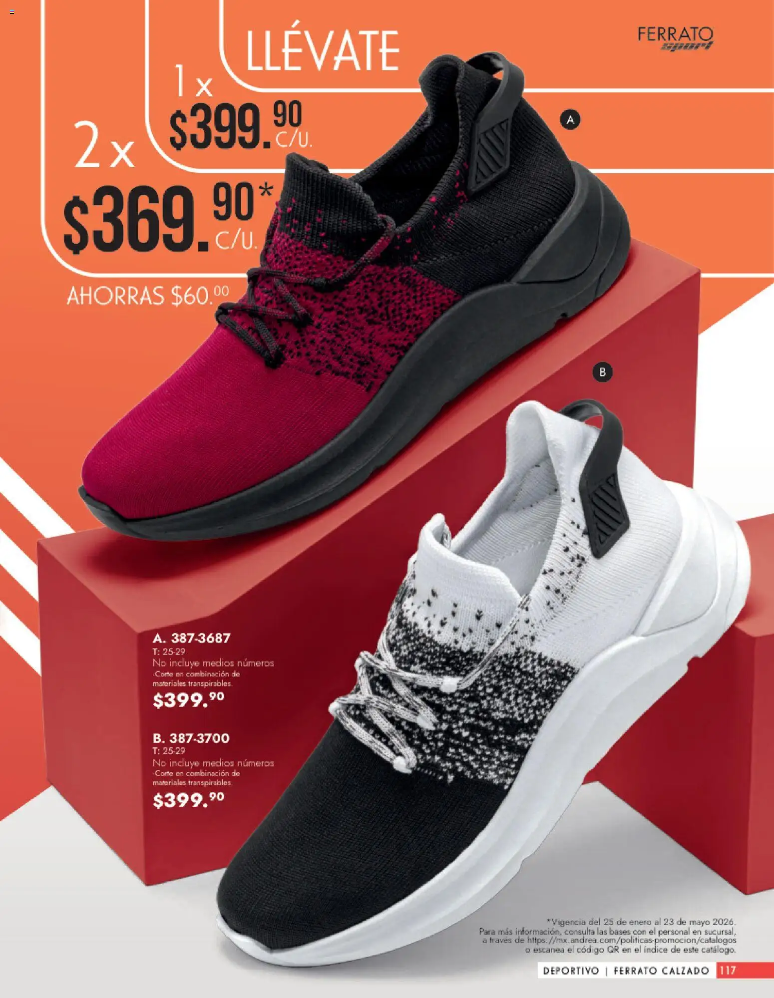 Nuevas ofertas de Andrea válidas en toda la República Mexicana desde el 25.01.2026. ¡Encuentra las mejores ofertas en Andrea catálogo Calzado Caballero! | Página: 117