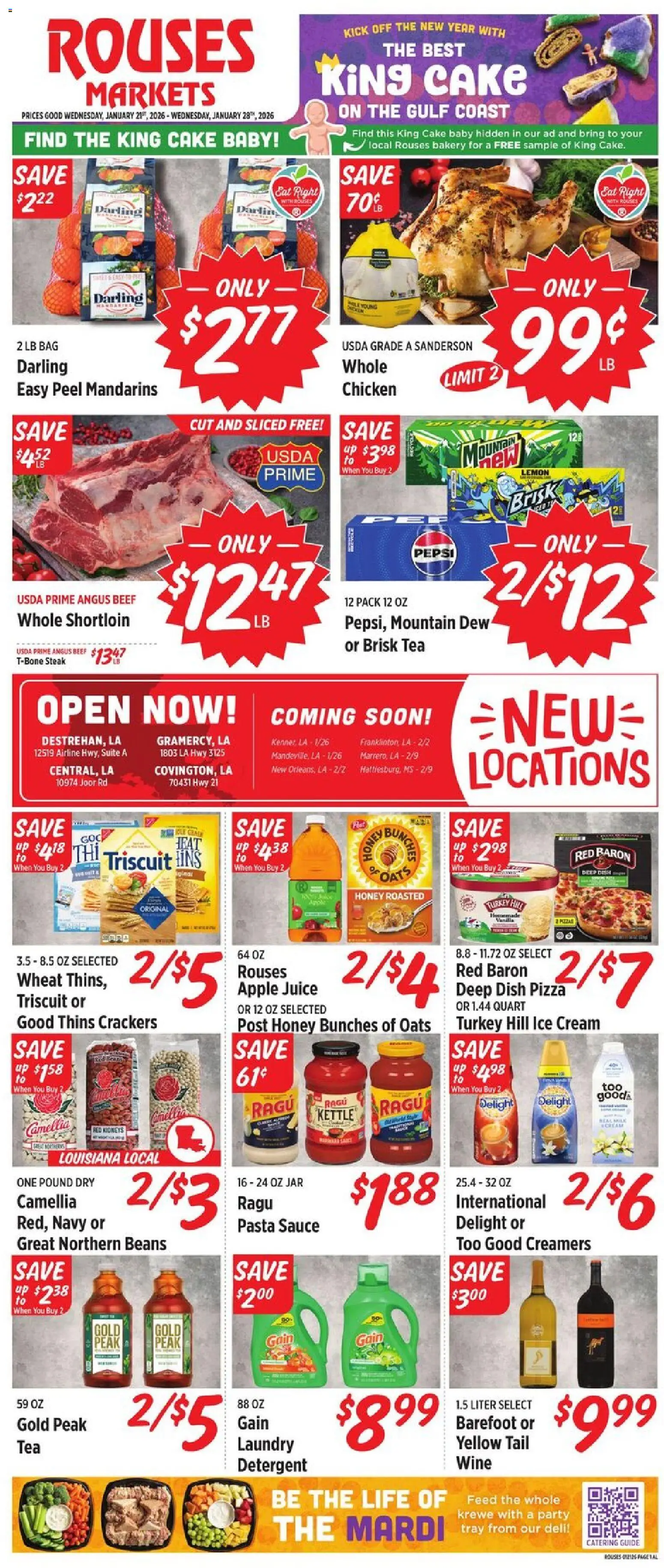 Rouses Weekly Ad - AL - valid from 21.01.2026 | Page: 1 | Products: Tea, Detergent, Ice cream, Lemon