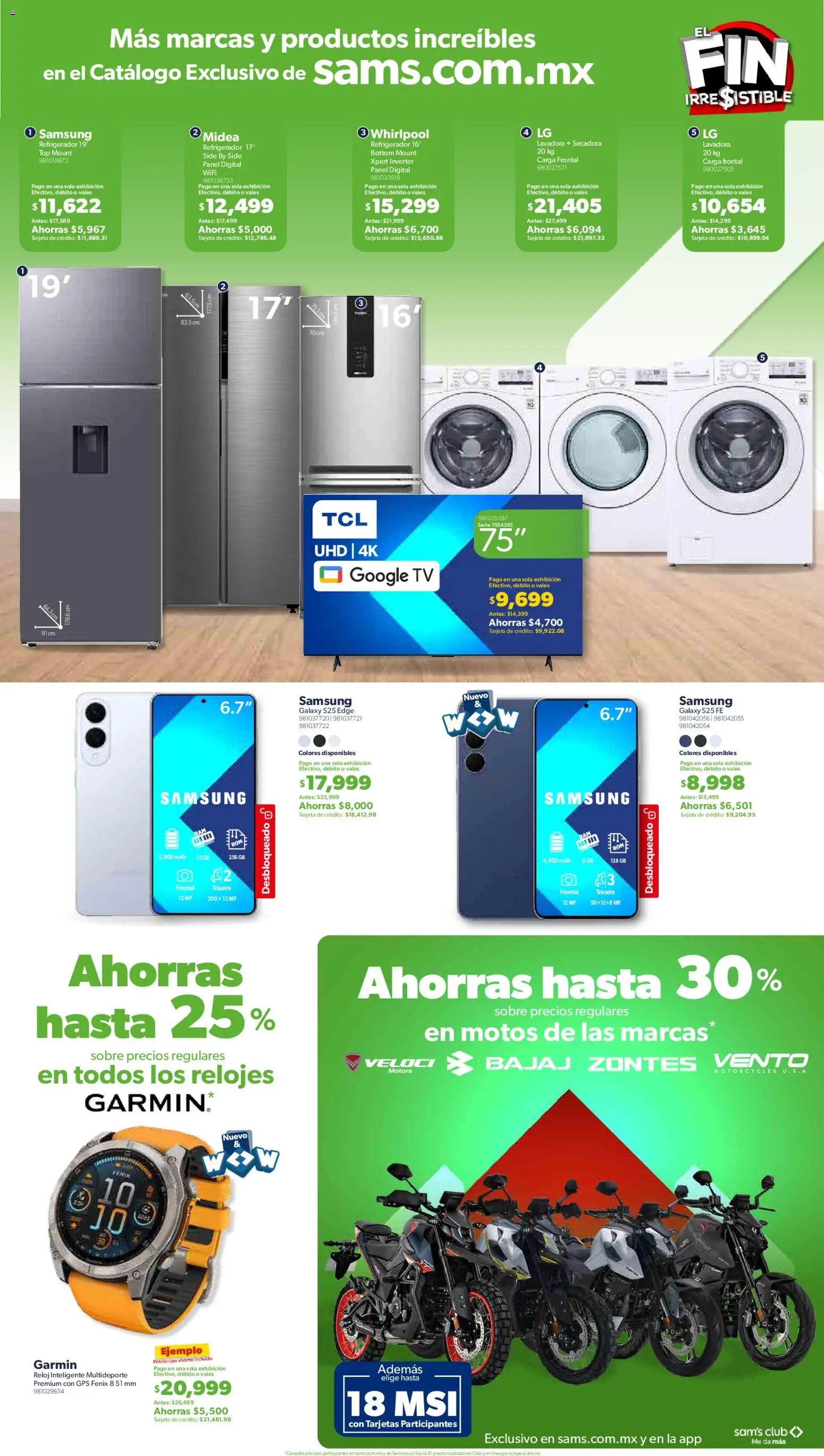 Nuevas ofertas de Sam's Club válidas en toda la República Mexicana desde el 06.11.2025. ¡Encuentra las mejores ofertas en Sam's Club Buen Fin ! | Página: 14 | Productos: Secadora, Lavadora, Top, Reloj