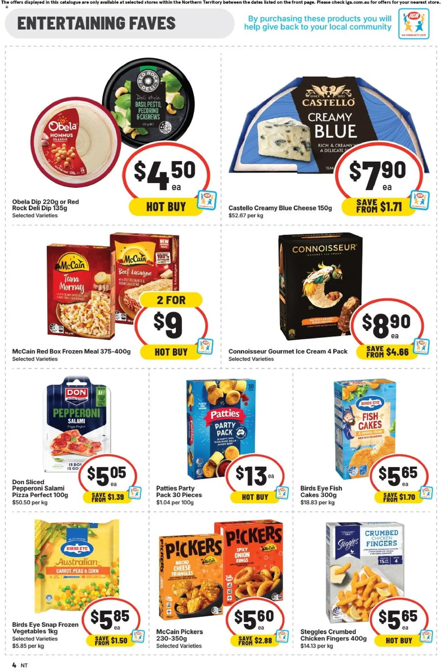 IGA catalogue - valid from 21.01.2026 | Page: 4 | Products: Salami, Pizza, Chicken, Fish