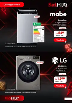 Vista previa de folleto Hiraoka - Black Friday de la Hiraoka válido desde 24.11.2025 | Página: 15 | Productos: Lavadora