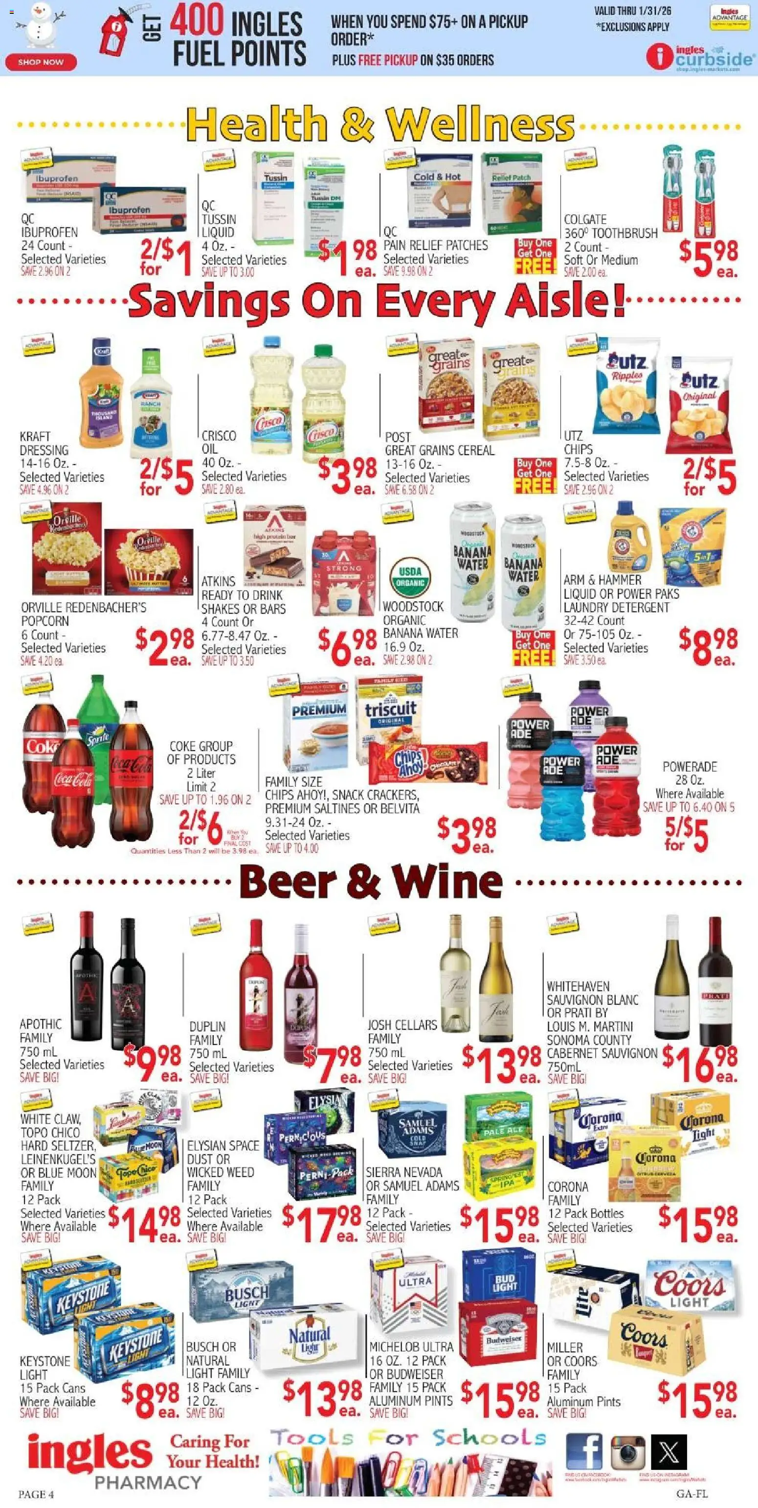 Ingles - Weekly flyer - valid from 21.01.2026 | Page: 4 | Products: Hammer, Wine, Beer, Water