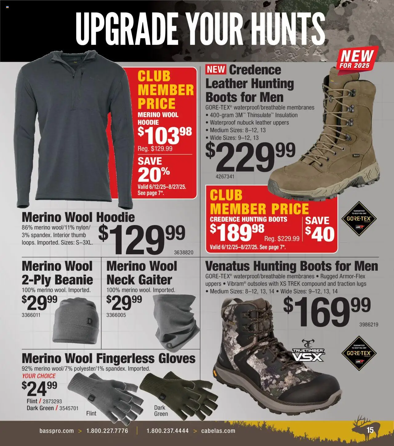Cabela's Big Game Hunting 25 - valid from 12.06.2025 | Page: 15 | Products: Hunting Boots, Hoodie, Boots, Gloves