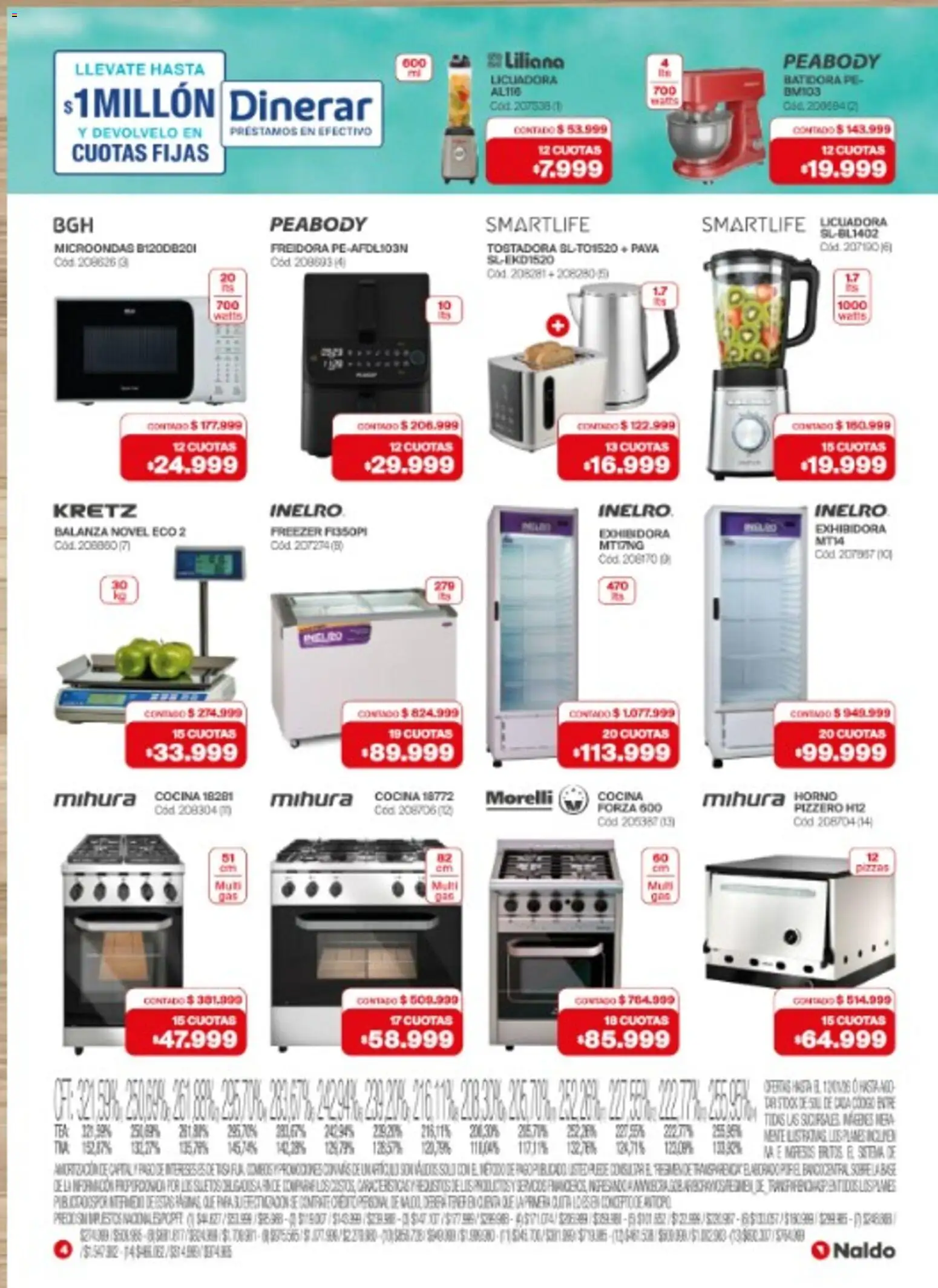 Naldo catálogo │ válido desde el 02.01.2026 | Página: 4 | Productos: Horno, Tostadora, Microondas, Freezer