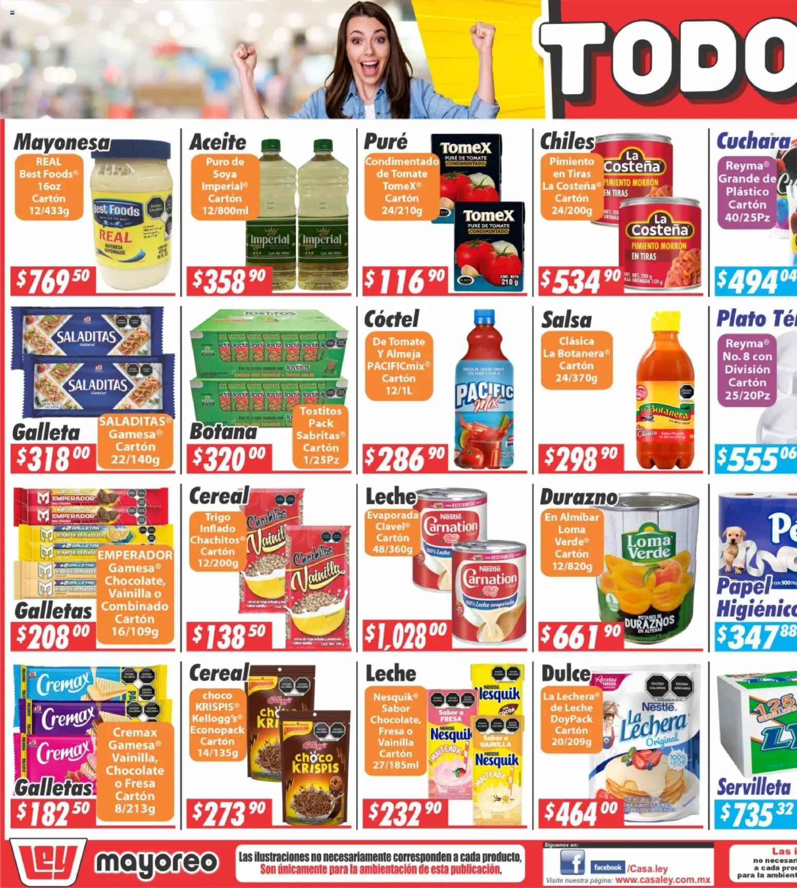 Nuevas ofertas de Casa Ley válidas en toda la República Mexicana desde el 27.04.2026. ¡Encuentra las mejores ofertas en Casa Ley folleto Hermosillo! | Página: 3 | Productos: Mayonesa, Pure de Tomate, Pimiento, Té