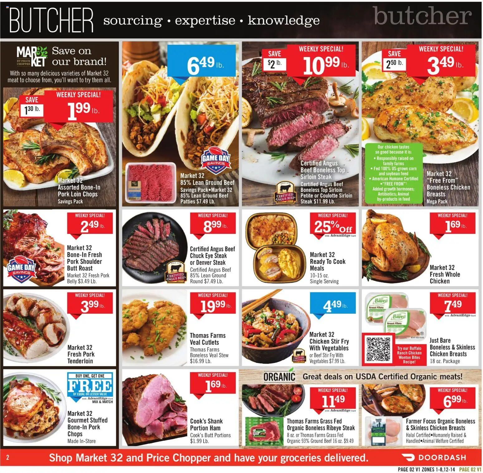 Price Chopper Weekly Ad - valid from 11.01.2026 | Page: 2 | Products: Corn, Ham, Pork, Vegetables