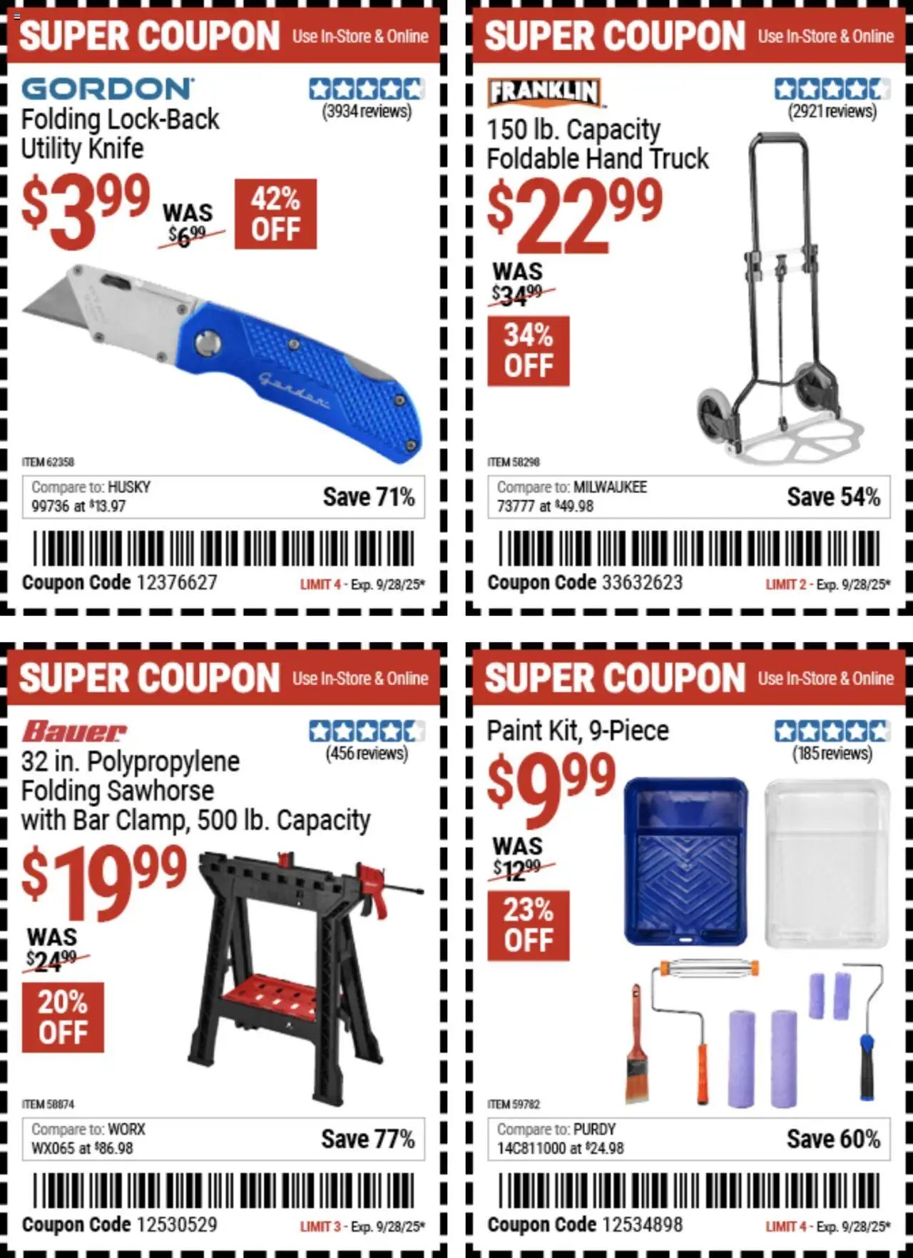 Harbor Freight Weekly Ad - valid from 15.09.2025 | Page: 9 | Products: Utility Knife
