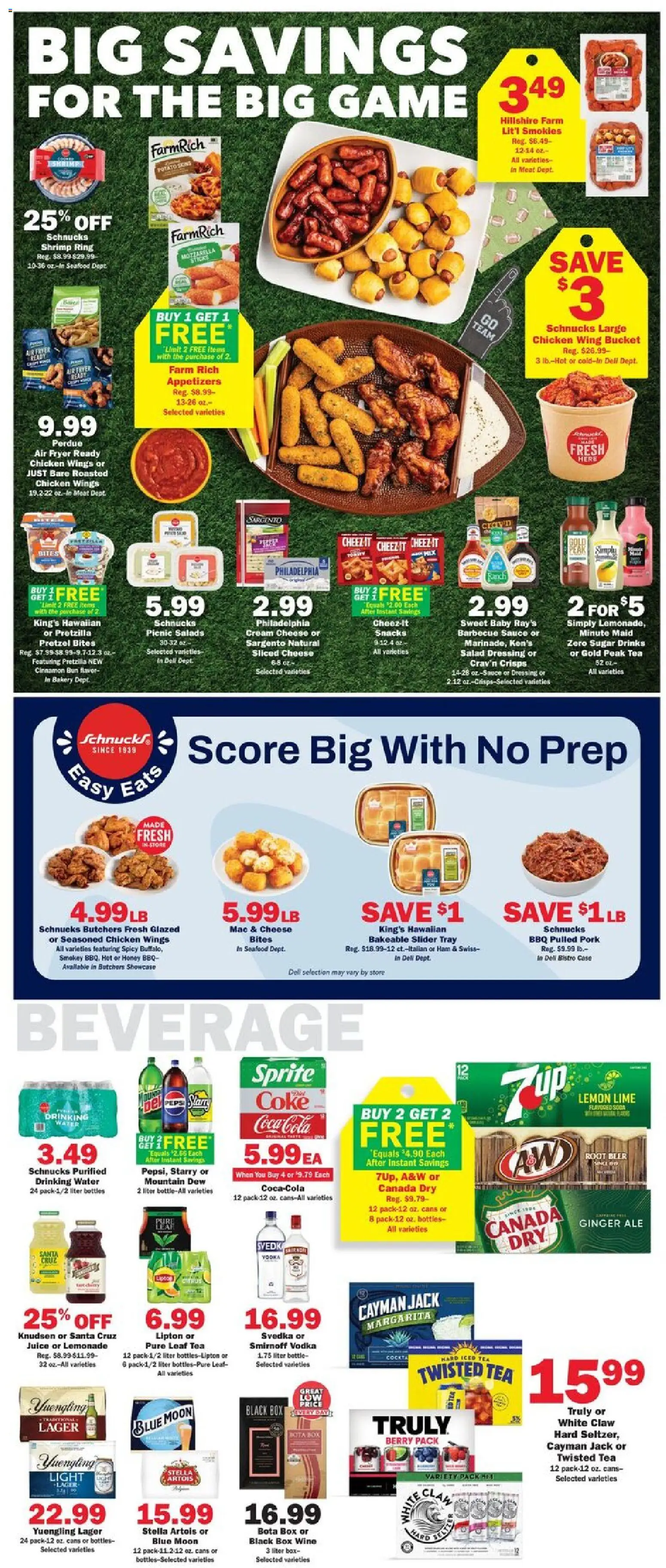 Schnucks Weekly Print Ad - IN - valid from 04.02.2026 | Page: 3 | Products: Ham, Beer, Vodka, Sauce