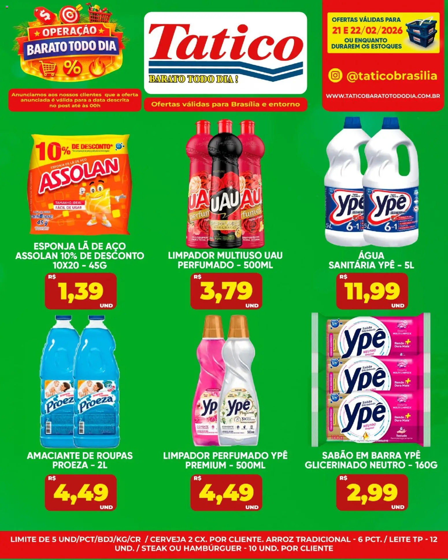 Tatico Folheto - válido de 23.02.2026 | Página: 34 | Produtos: Esponja, Leite, Arroz, Hambúrguer