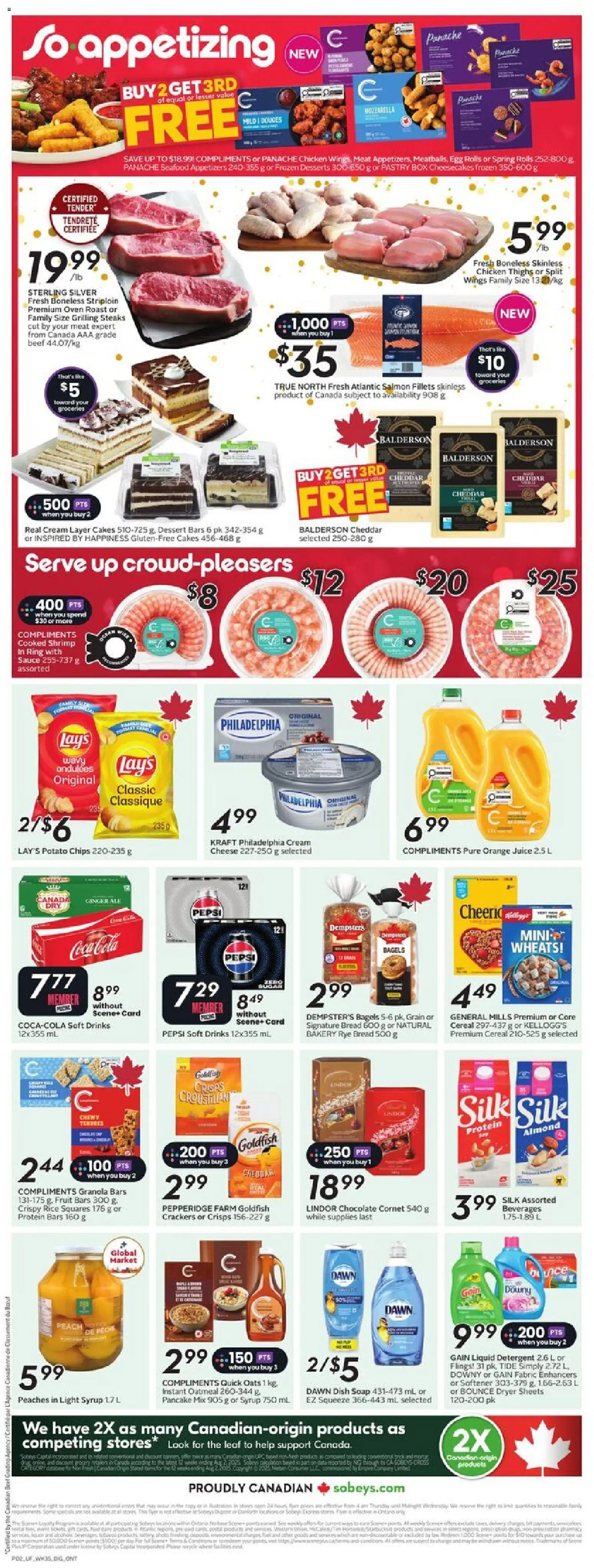 Sobeys flyer valid from 25.12.2025 | Page: 4 | Products: Rice, Cream, Juice, Chicken