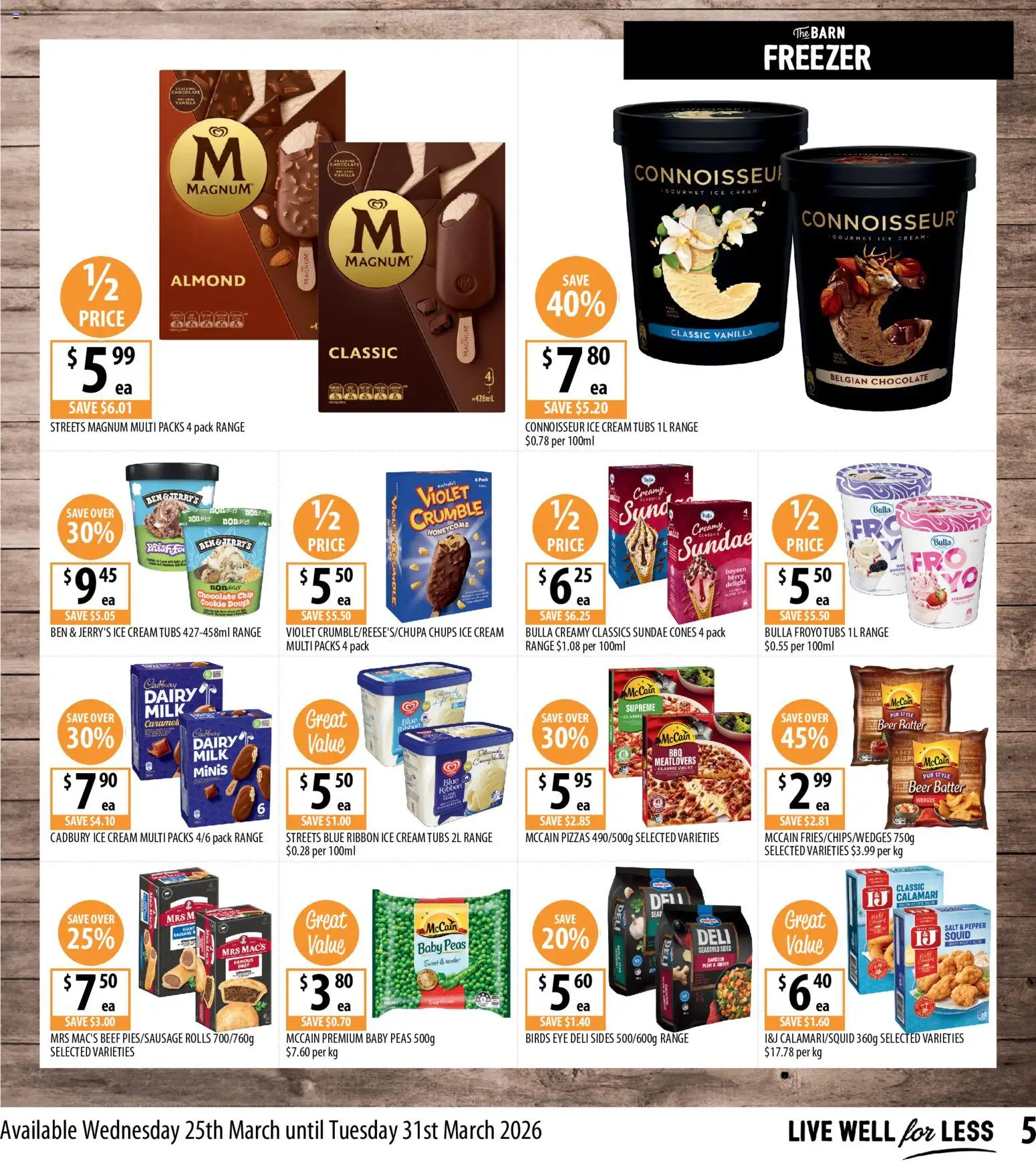 Supabarn catalogue - valid from 25.03.2026 | Page: 5 | Products: Beer, Beef, Ice cream, Freezer