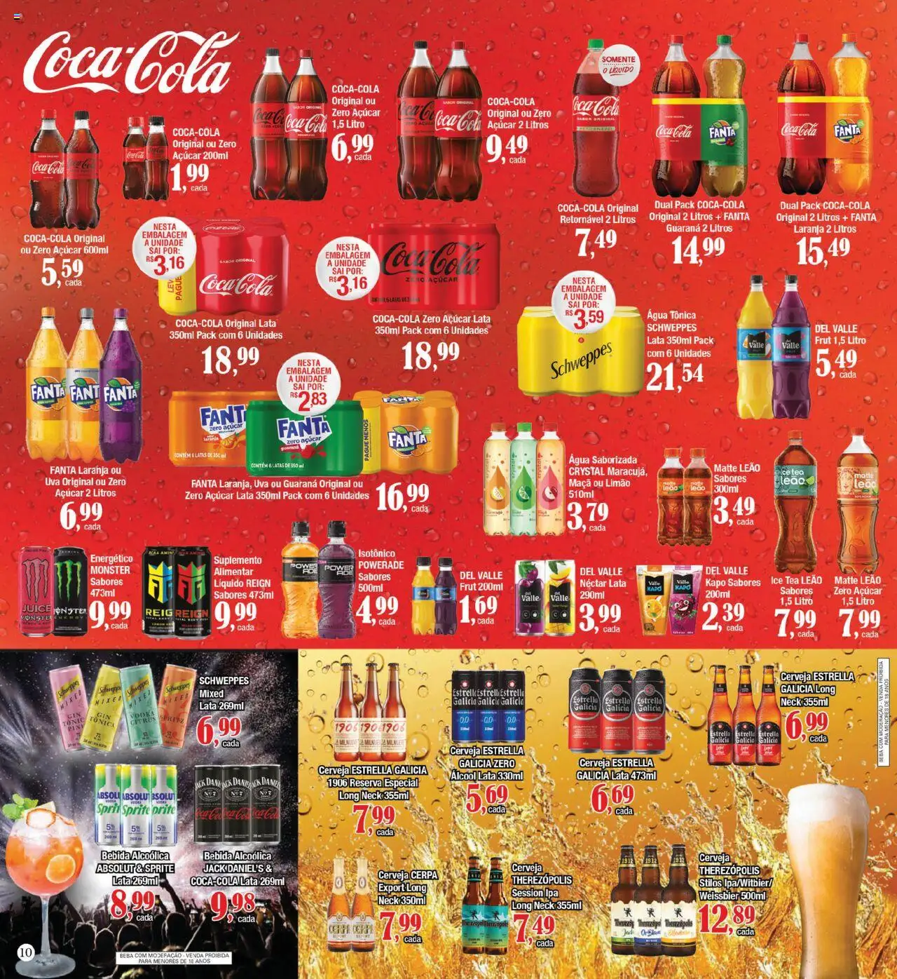 Supermercados Unidos Folheto - válido de 15.09.2025 | Página: 10 | Produtos: Guaraná, Água tônica, Vodka, Monster