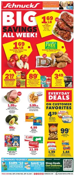 Preview of Schnucks weekly ads valid from 24.09.2025