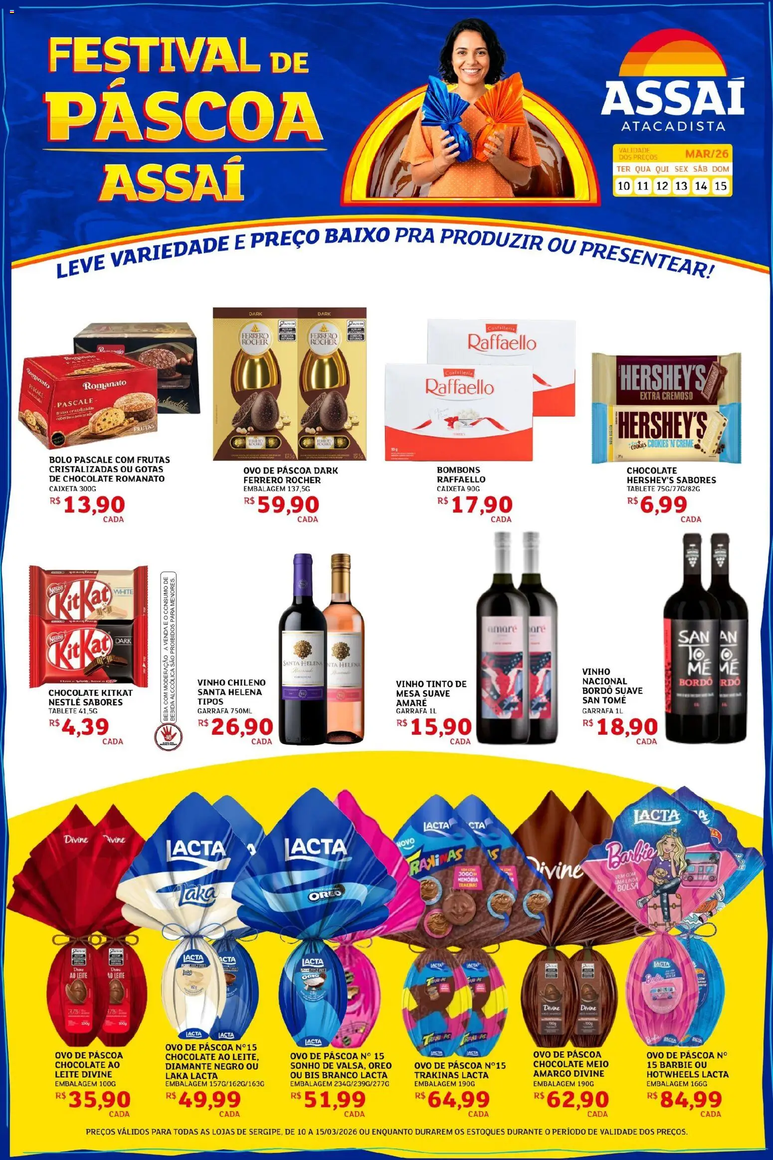 Assaí Atacadista Folheto - válido de 10.03.2026 | Página: 1 | Produtos: Mesa, Leite, Chocolate, Bolsa