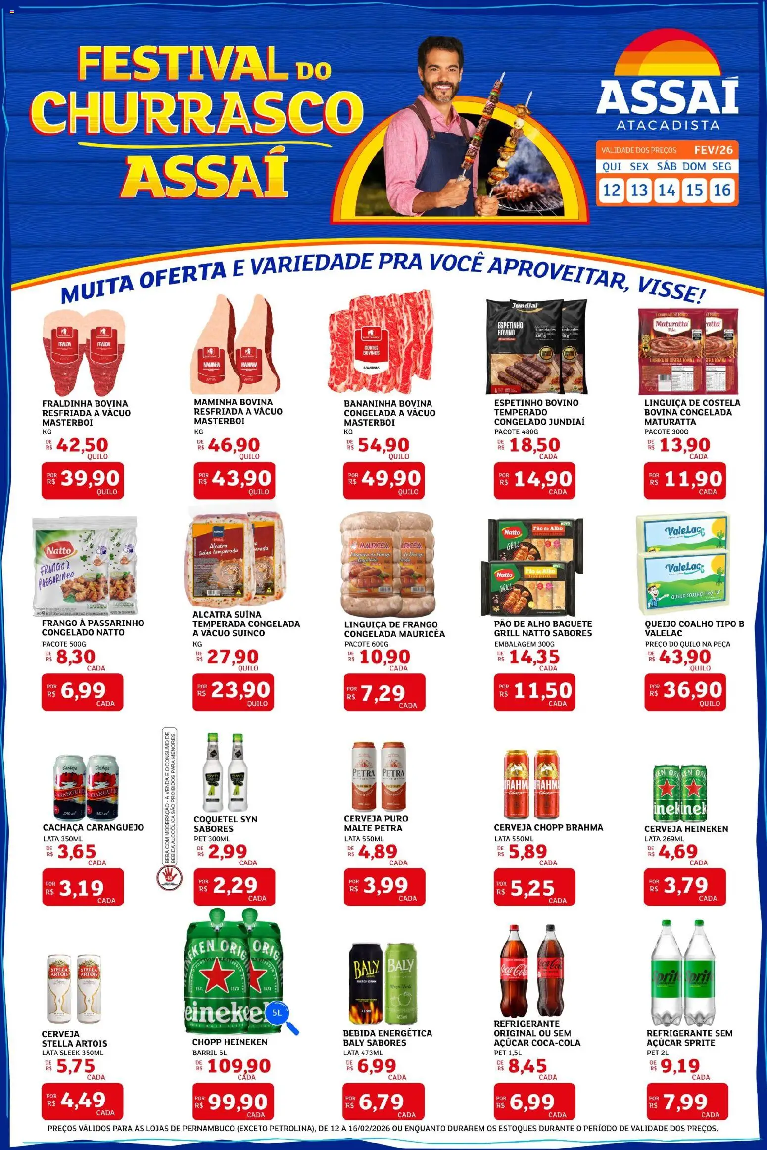 Assaí Atacadista Folheto - válido de 12.03.2026 | Página: 1 | Produtos: Pao de alho, Queijo, Caranguejo, Bebida