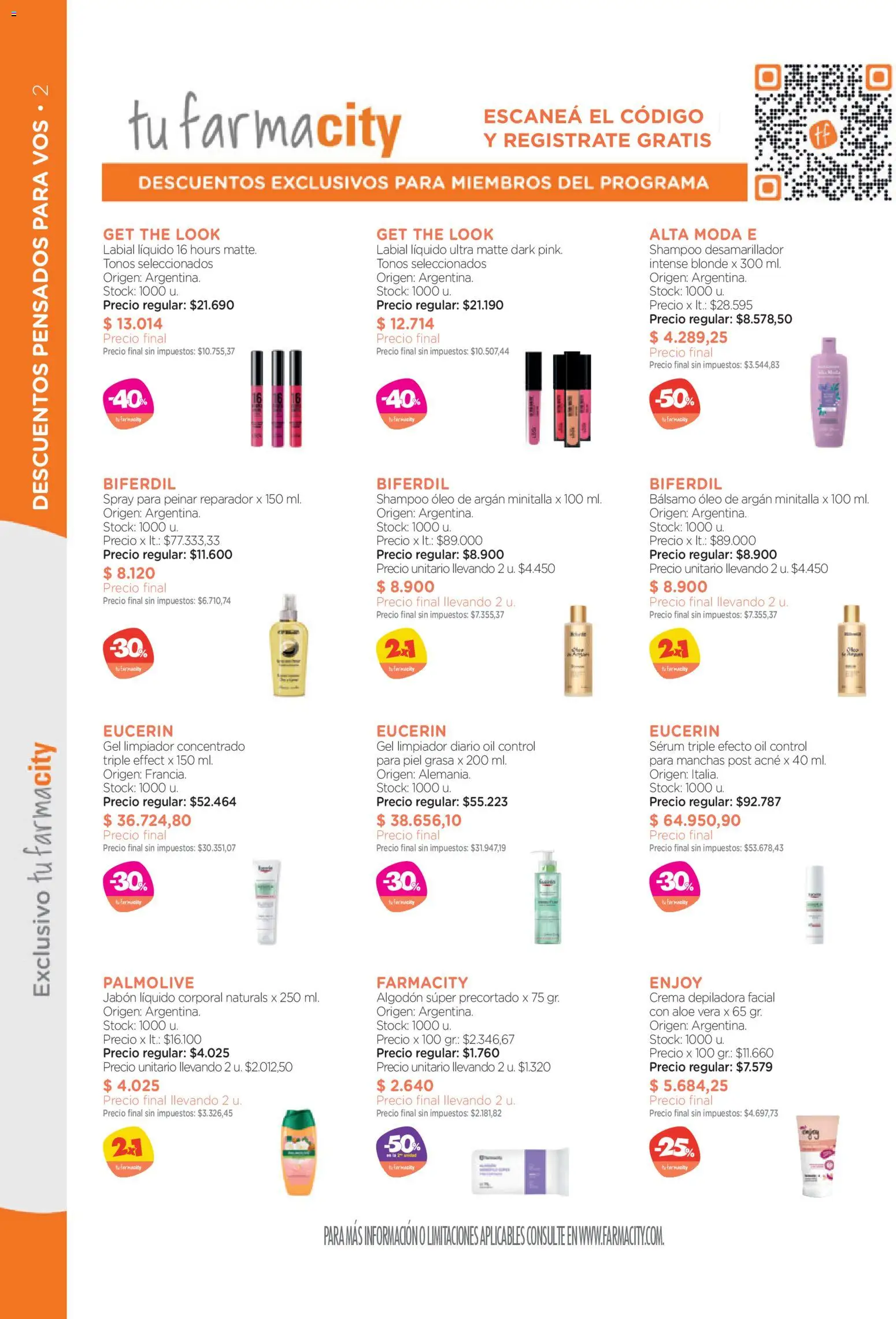 Farmacity catálogo │ válido desde el 09.04.2026 | Página: 2 | Productos: Algodón, Jabón líquido, Serum, Bálsamo