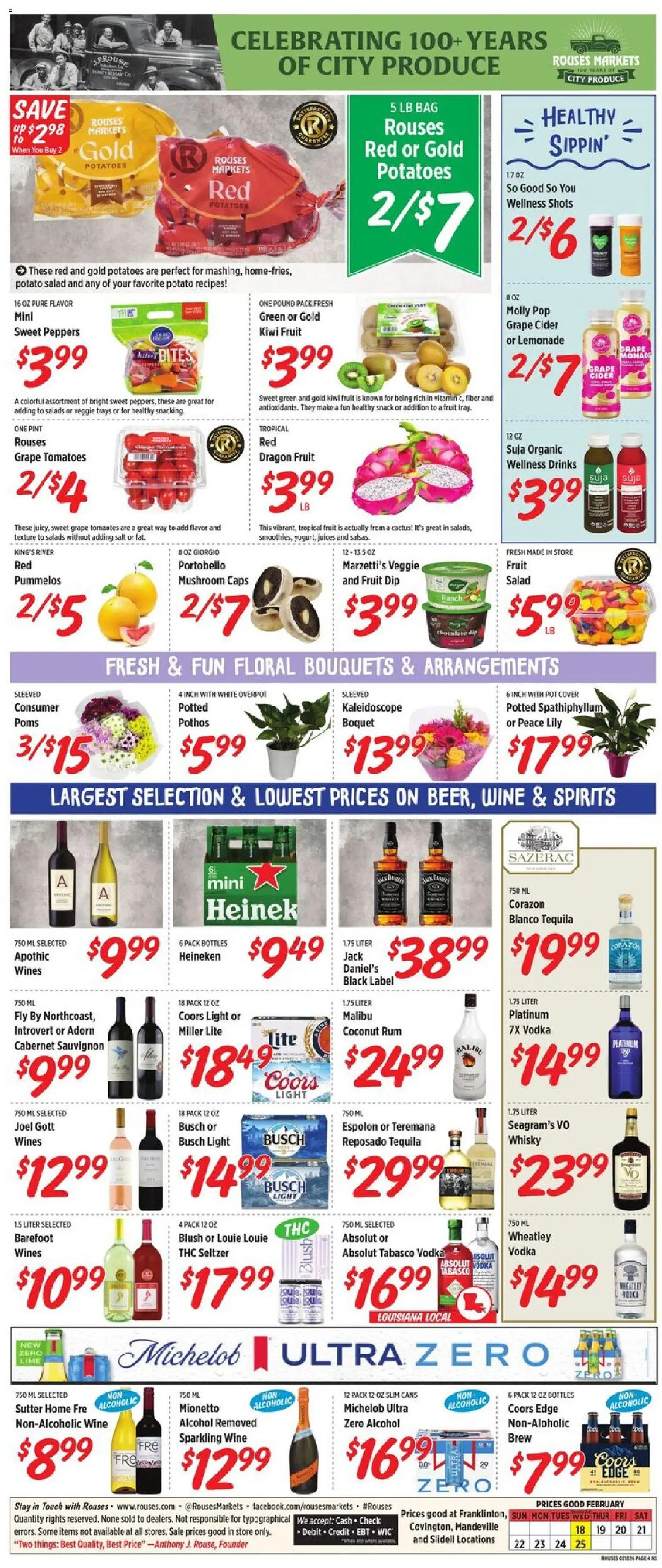 Rouses Weekly Ad - LA - valid from 18.02.2026 | Page: 7 | Products: Blush, Tomatoes, Salt, Bag