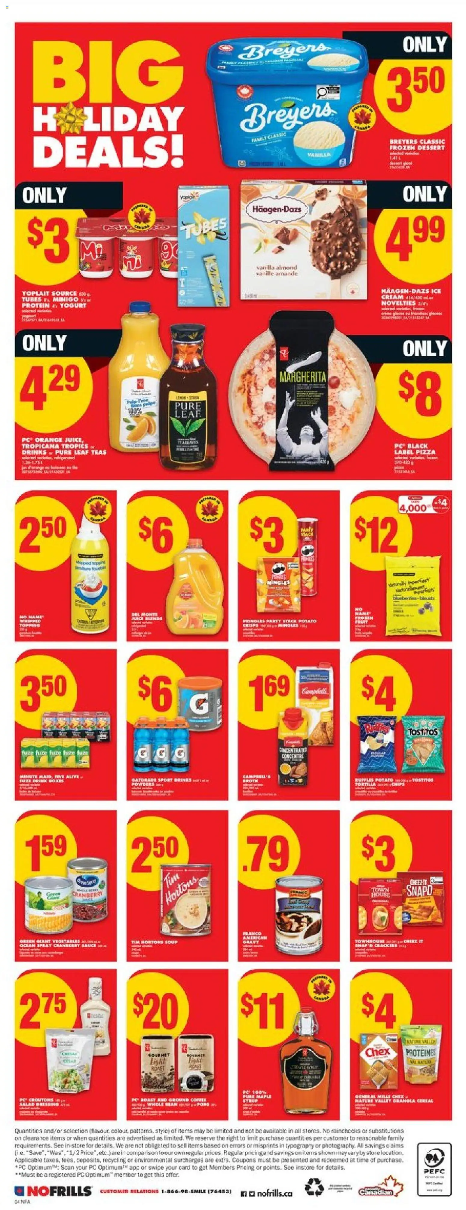 No Frills flyer valid from 18.12.2025 | Page: 5 | Products: Salad, Yogurt, Coffee, Pizza