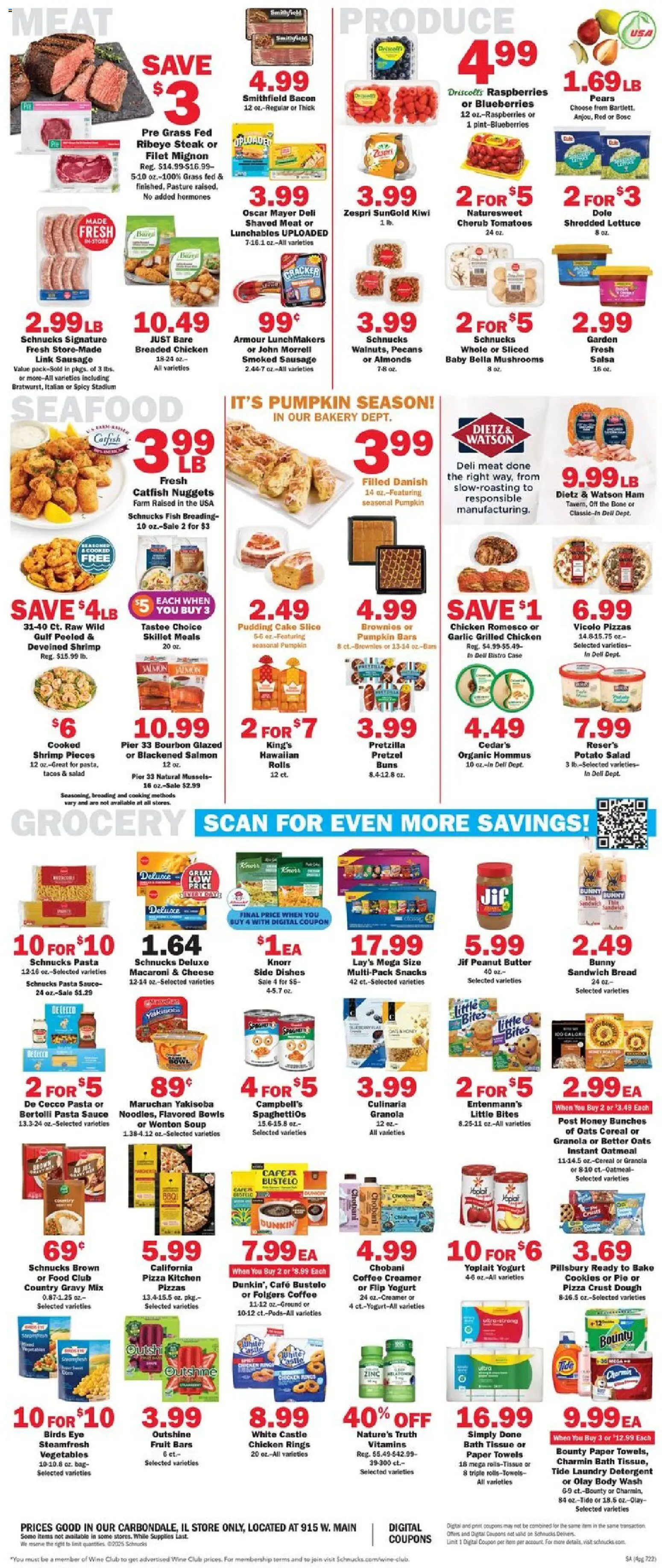 Schnucks Weekly Print Ad - IL - valid from 29.10.2025 | Page: 4 | Products: Butter, Bread, Bourbon, Vegetables