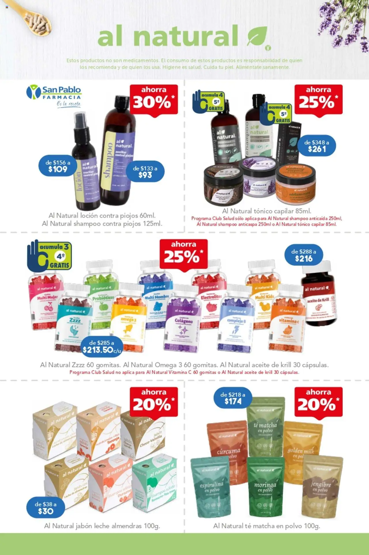 Nuevas ofertas de Farmacia San Pablo válidas en toda la República Mexicana desde el 28.09.2025. ¡Encuentra las mejores ofertas en Farmacia San Pablo catálogo! | Página: 7 | Productos: Almendras, Leche, Toronja, Acondicionador