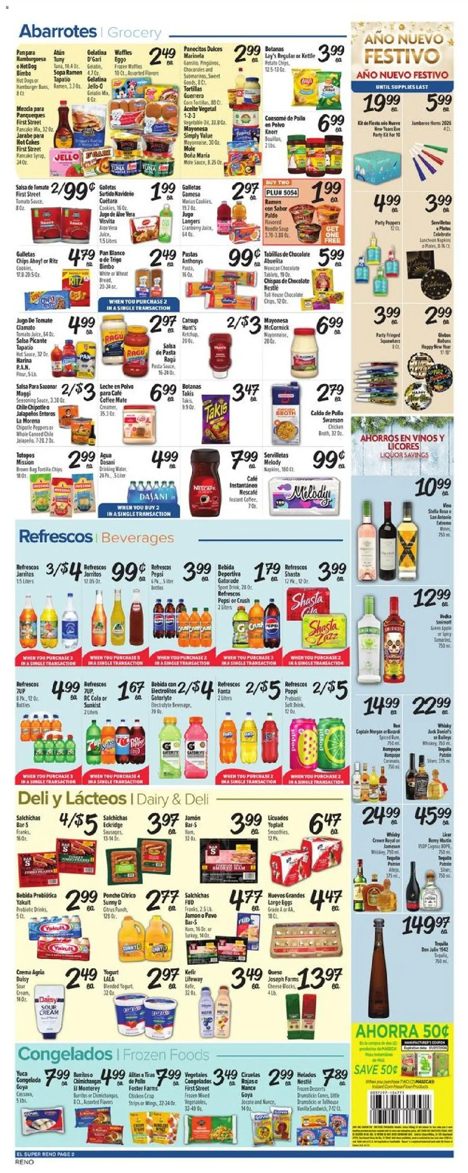 El Super Weekly Ad - NV - valid from 24.12.2025 | Page: 2 | Products: Pan, Yogurt, Pasta, Hot Dogs