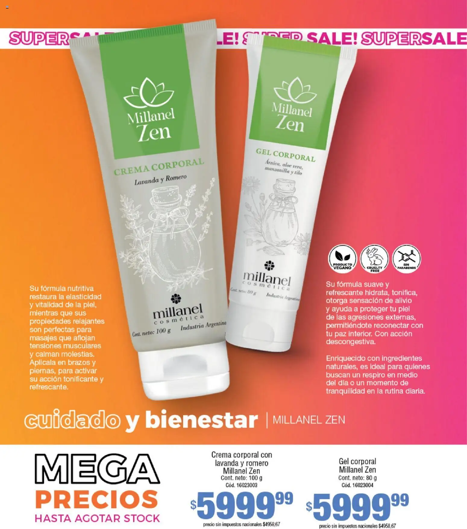 Millanel - Catálogo │ válido desde el 08.12.2025 | Página: 120 | Productos: Gel corporal, Crema